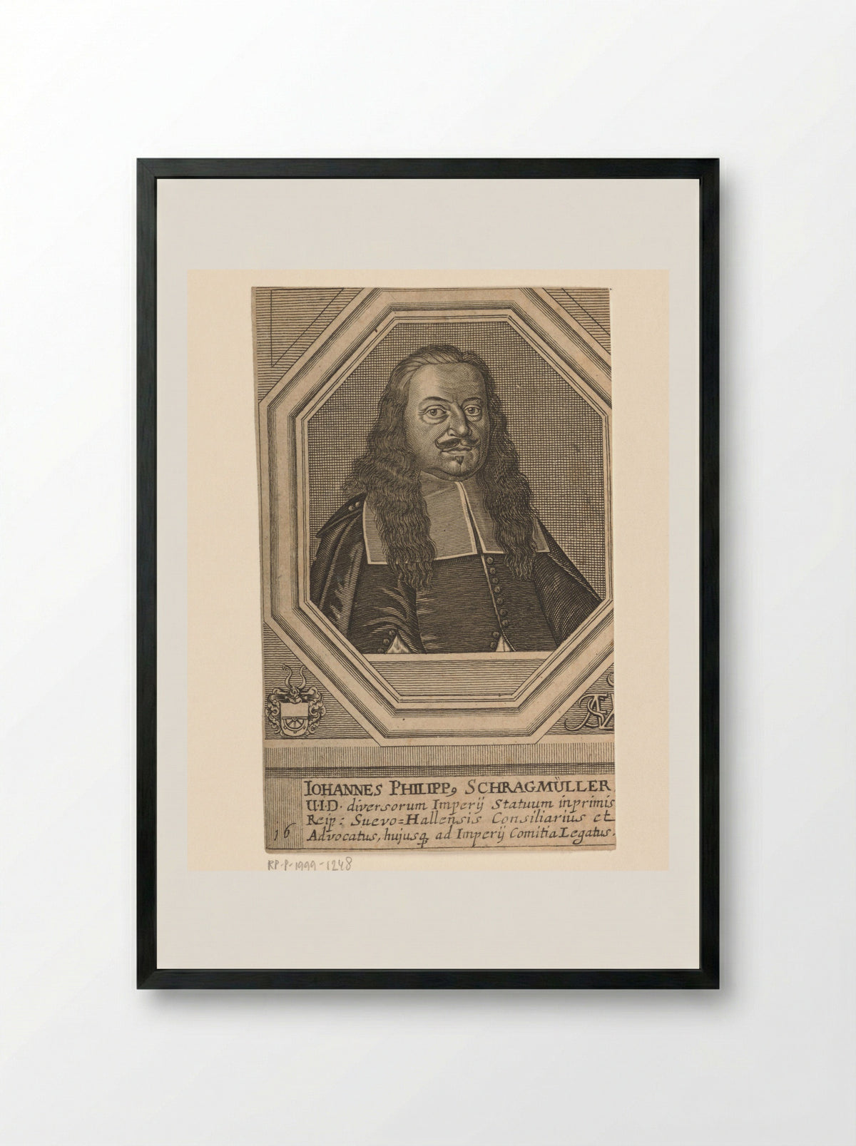Portrait of Johannes Philipp Schragmüller - Matthias van Sommer - Framed Print Black