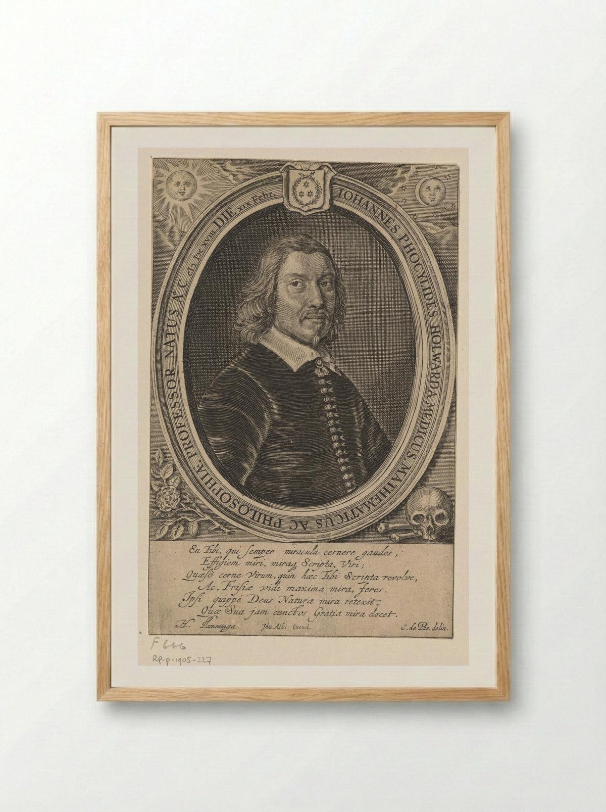 Portrait of Johannes Phocylides Holwarda - Crispijn van de Passe (II) - Framed Print Wood
