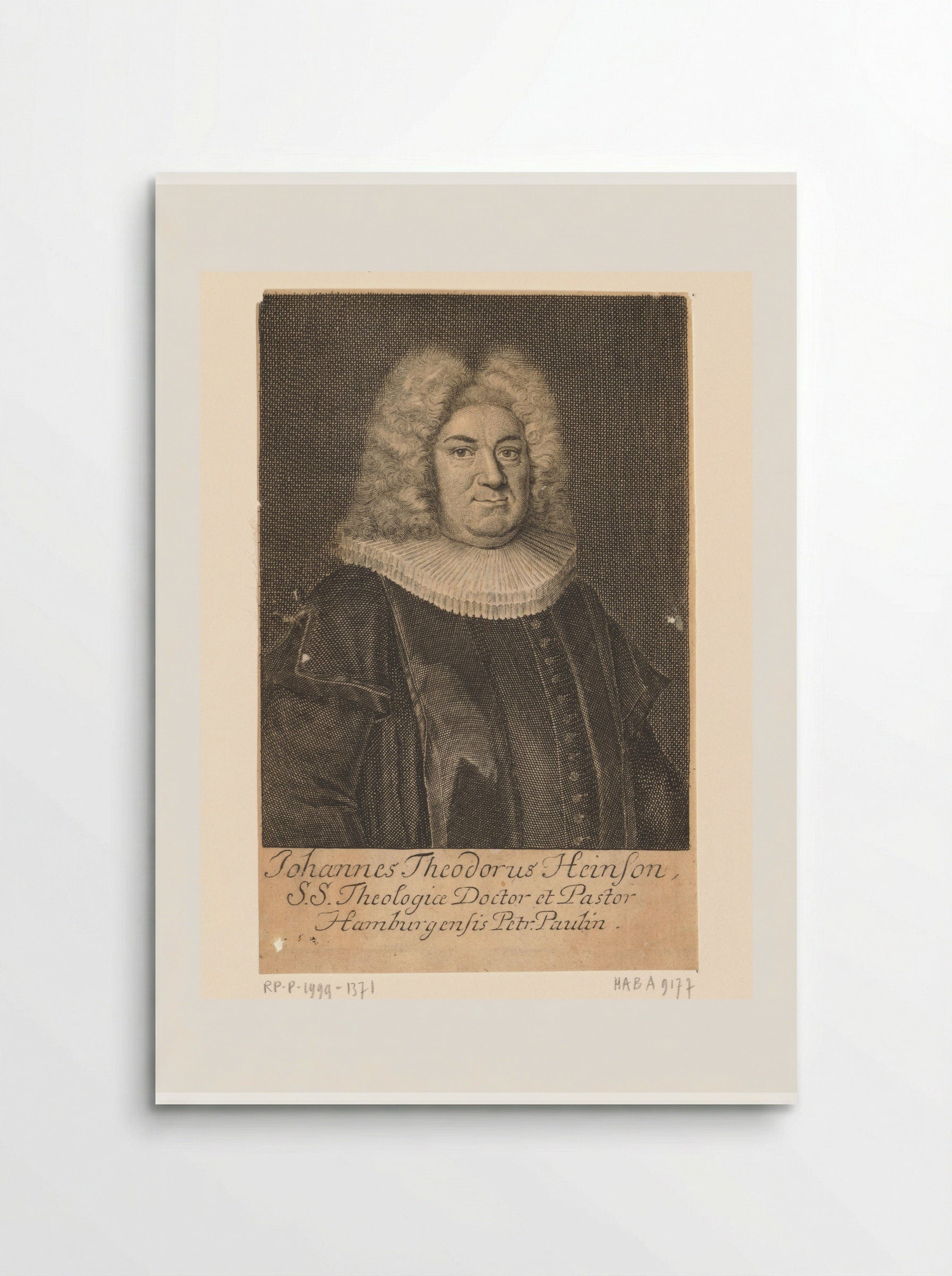 Portrait of Johannes Theodorus Heinson - Johann Martin Bernigeroth - Poster