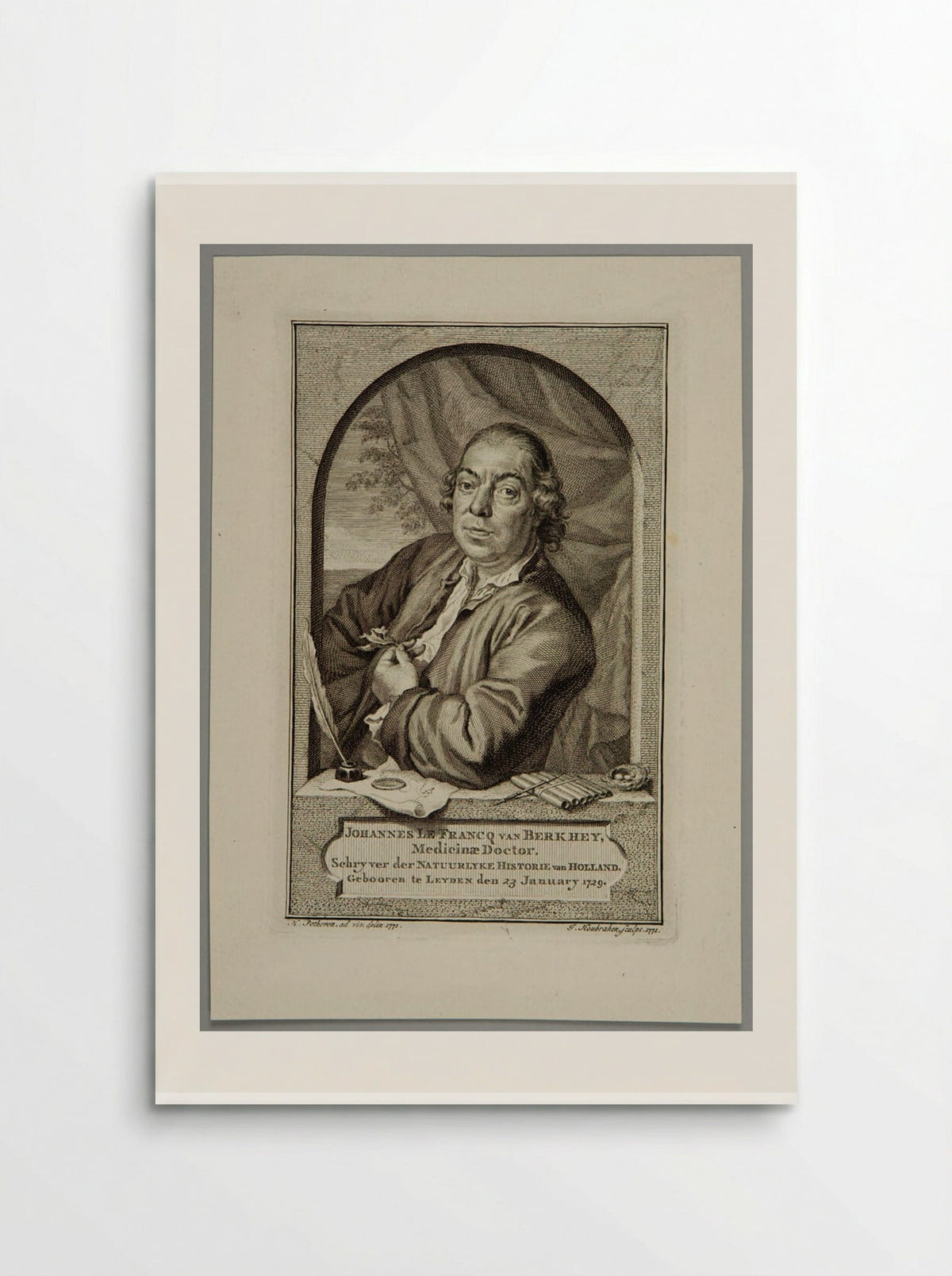 Portrait of Johannes le Francq van Berkhey - Jacobus Houbraken - Poster