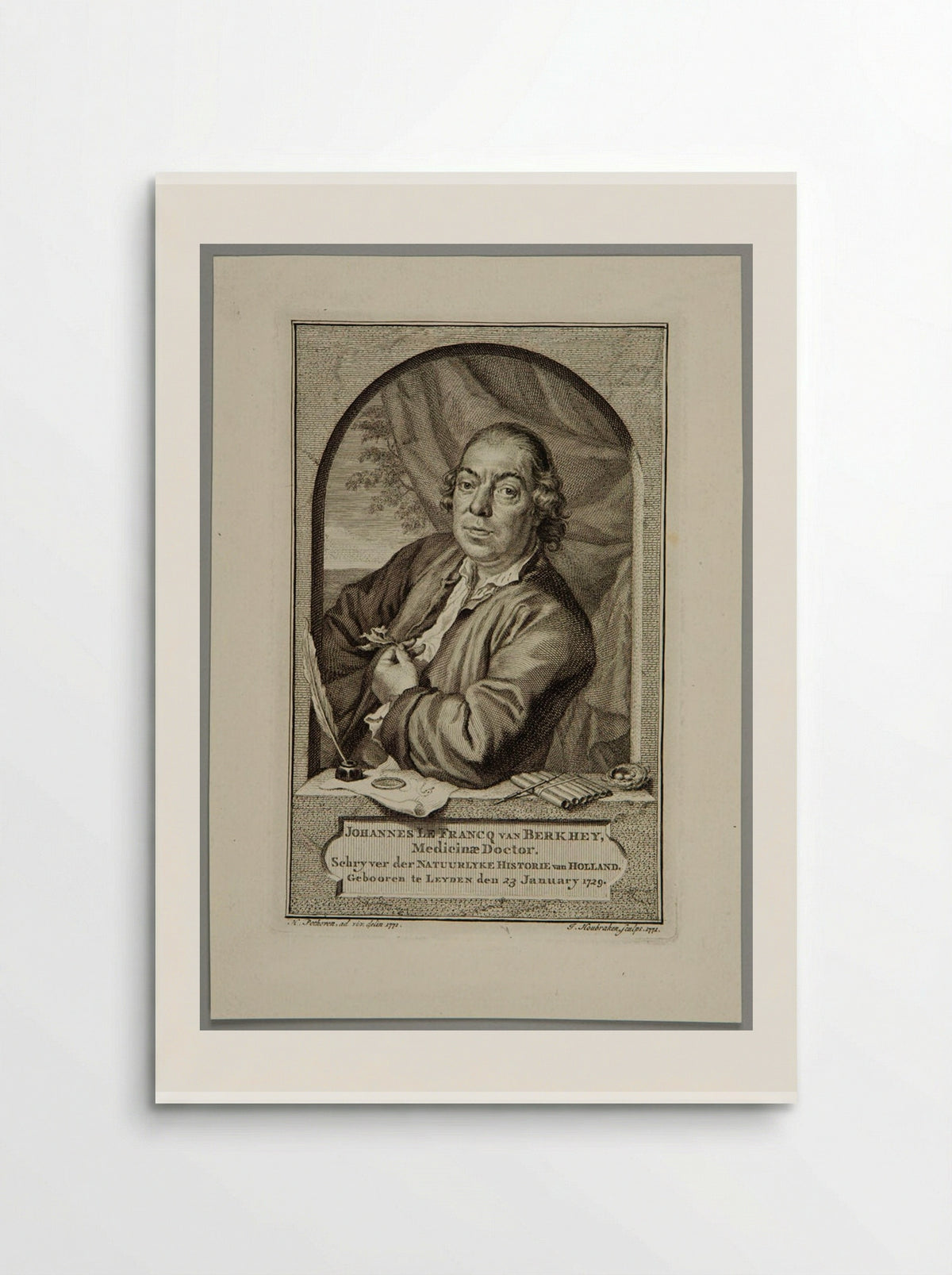 Portrait of Johannes le Francq van Berkhey - Jacobus Houbraken - Poster
