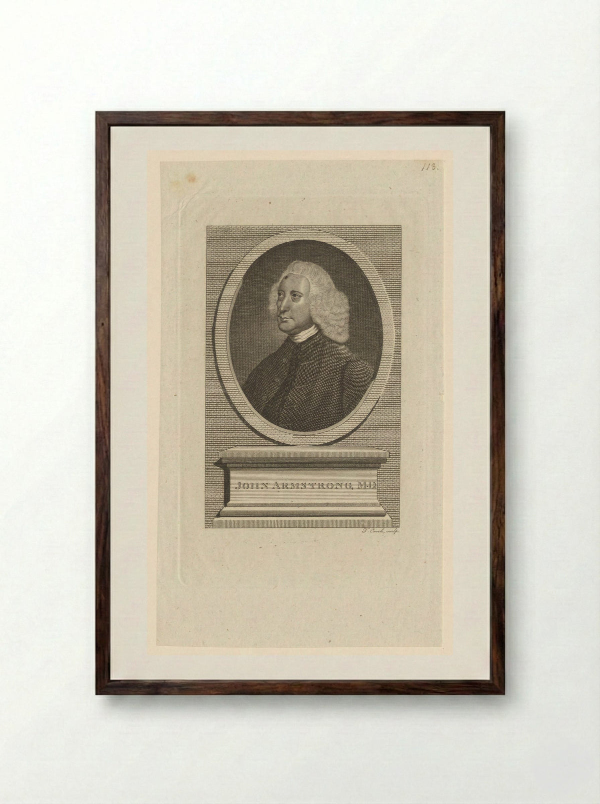 Portrait of John Armstrong, M.D. - Thomas Cook - Framed Print Dark Wood
