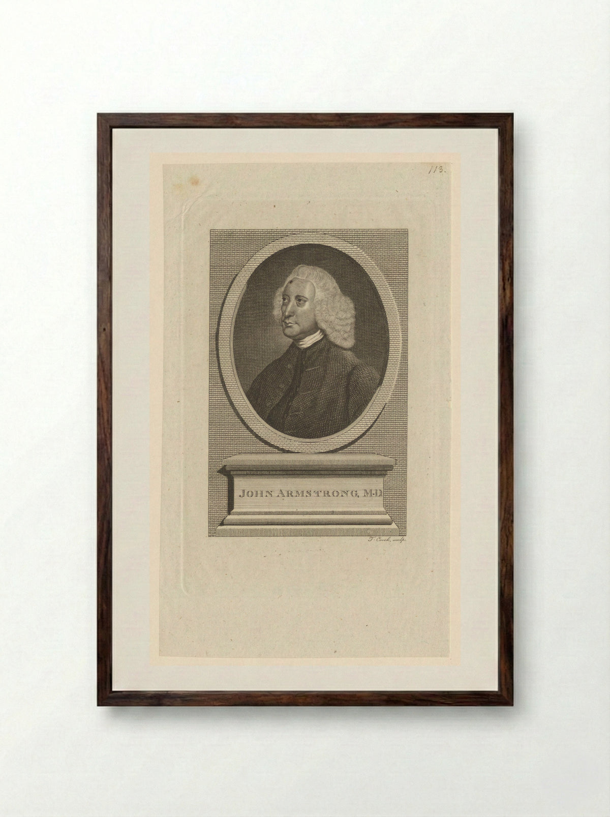 Portrait of John Armstrong, M.D. - Thomas Cook - Framed Print Dark Wood