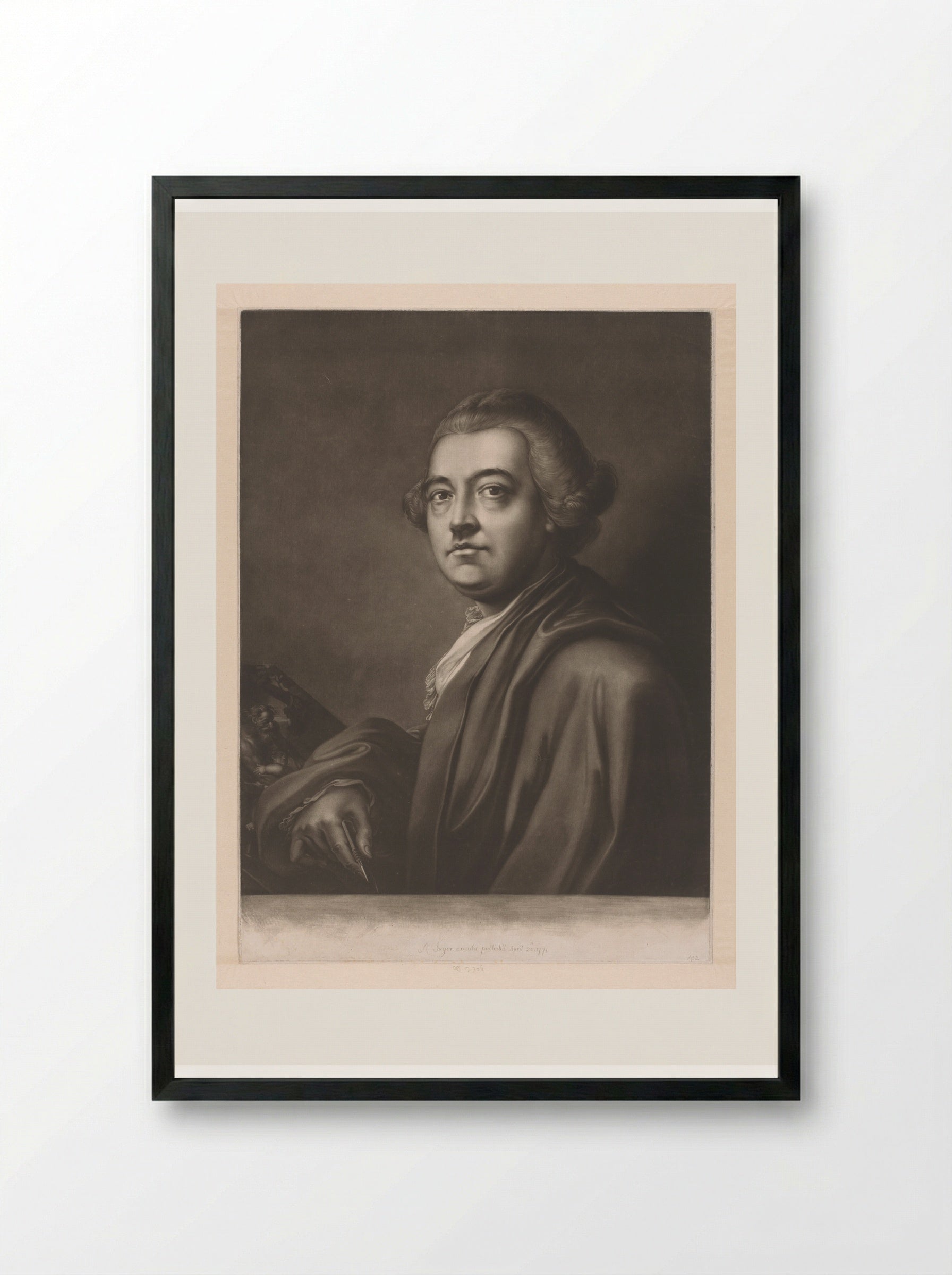 Portrait of John Armstrong - James McArdell - Framed Print Black