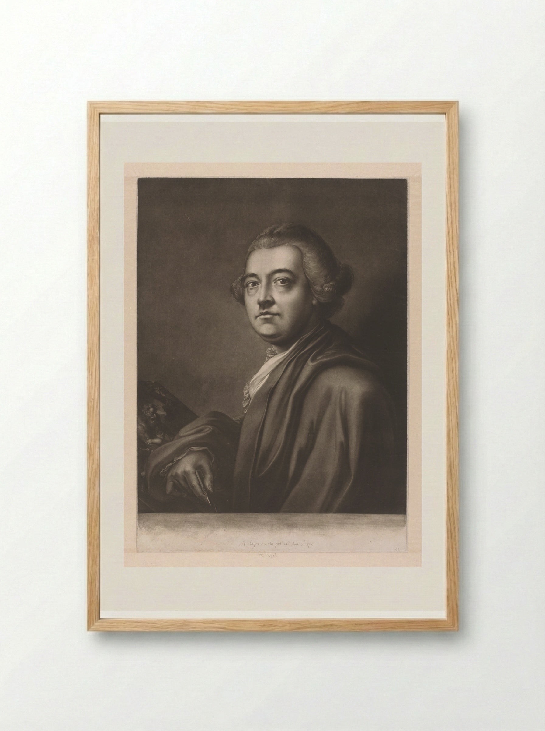 Portrait of John Armstrong - James McArdell - Framed Print Wood