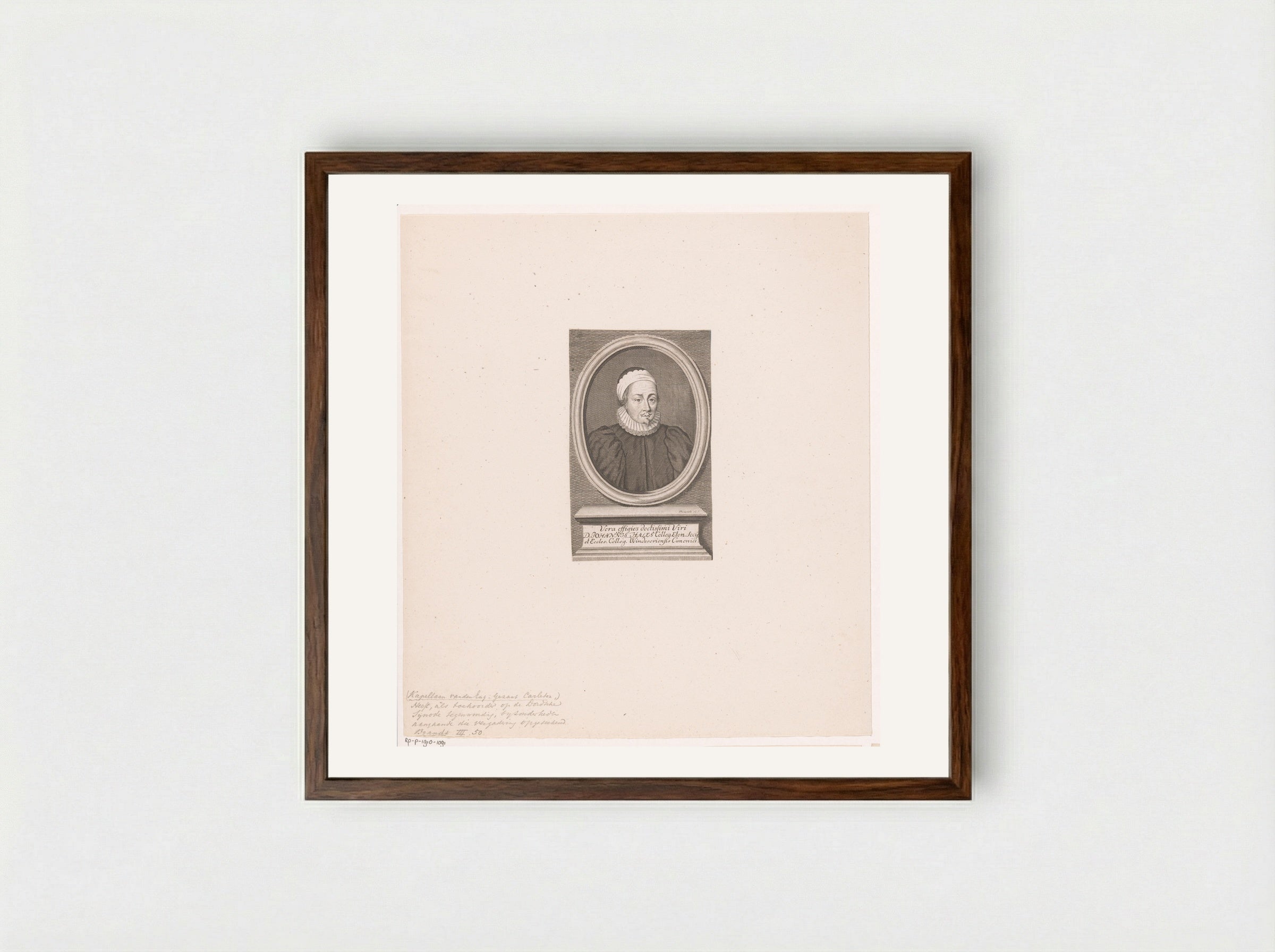Portrait of John Hales - Christian Fritzsch - Framed Print Dark Wood