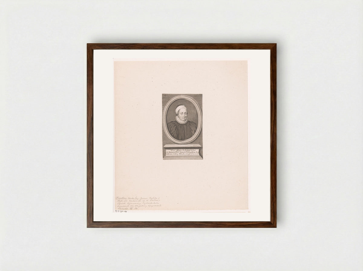 Portrait of John Hales - Christian Fritzsch - Framed Print Dark Wood