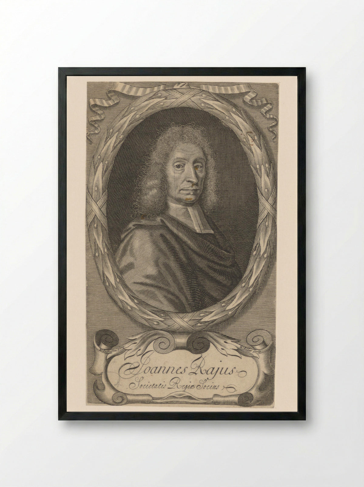 Portrait of John Ray - William Elder - Framed Print Black