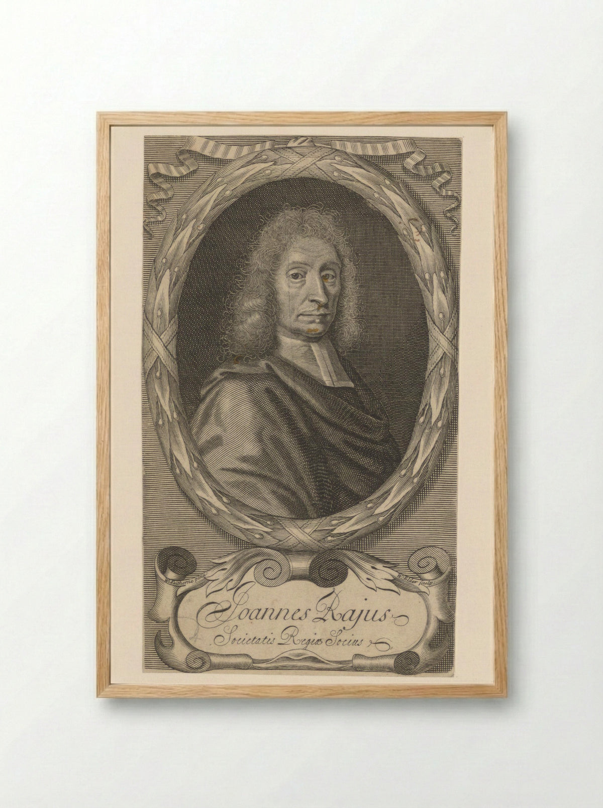Portrait of John Ray - William Elder - Framed Print Wood
