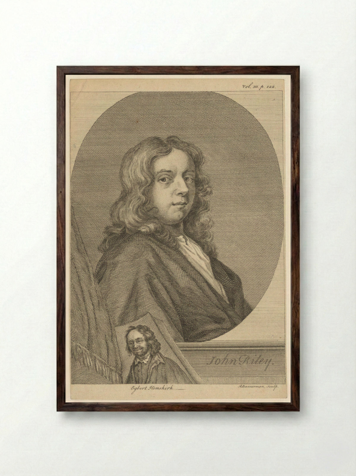 Portrait of John Riley and Egbert van Heemskerck - Alexander Bannerman - Framed Print Dark Wood