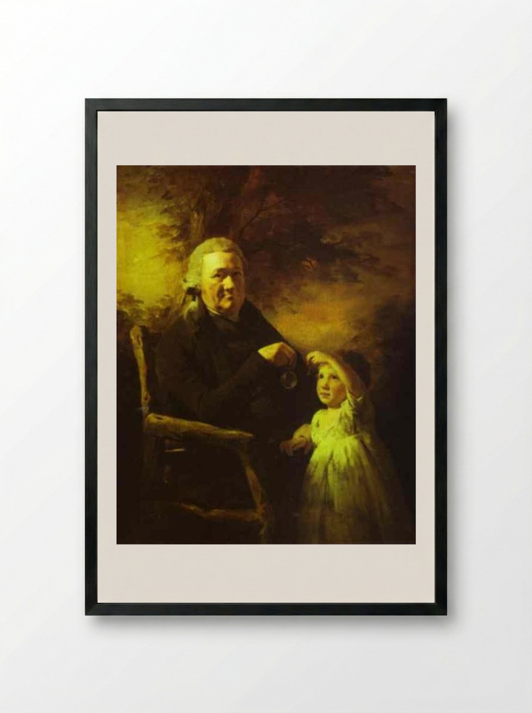 Portrait of John Tait and His Grandson - Henry Raeburn - Framed Print Black