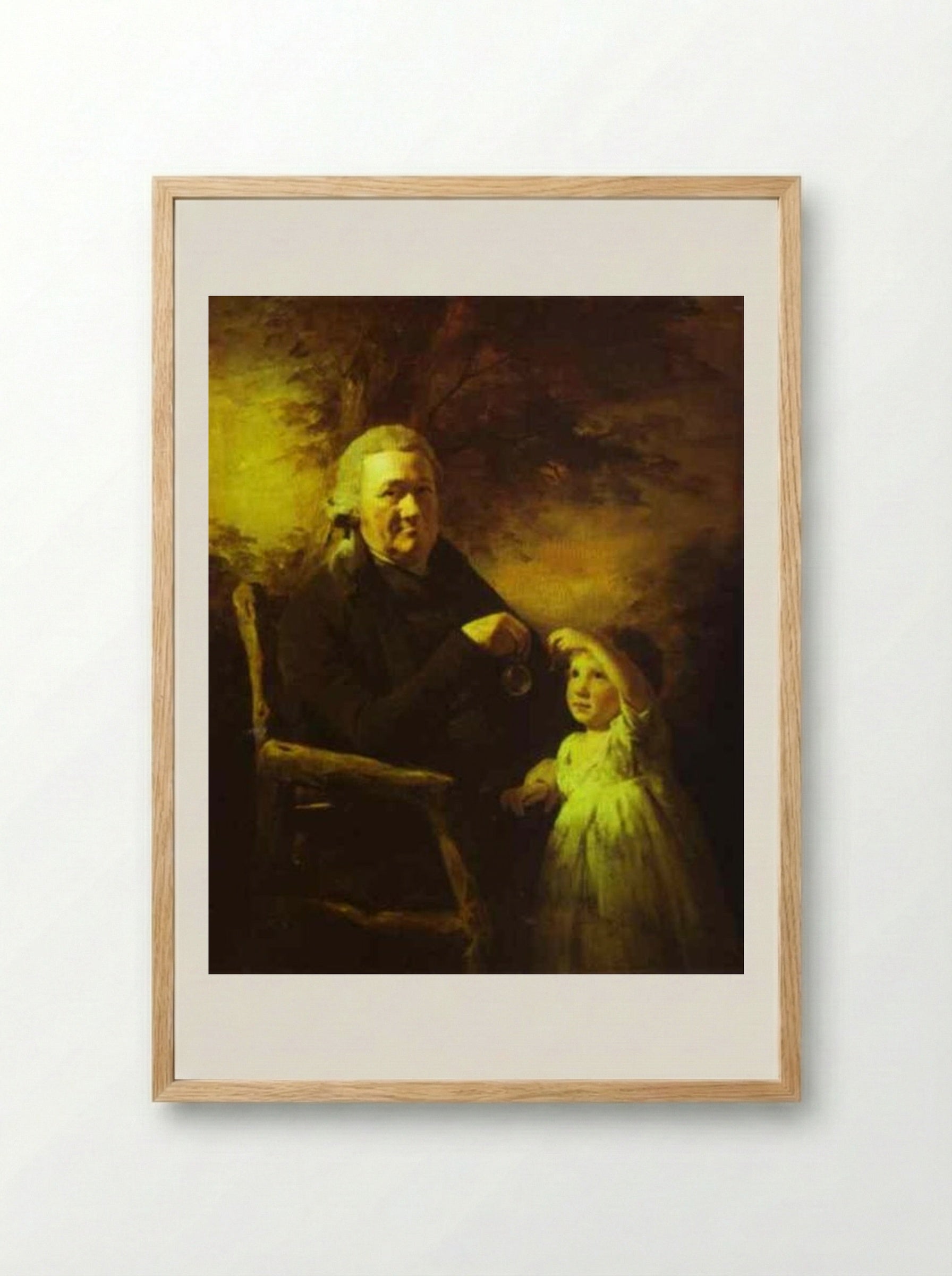 Portrait of John Tait and His Grandson - Henry Raeburn - Framed Print Wood