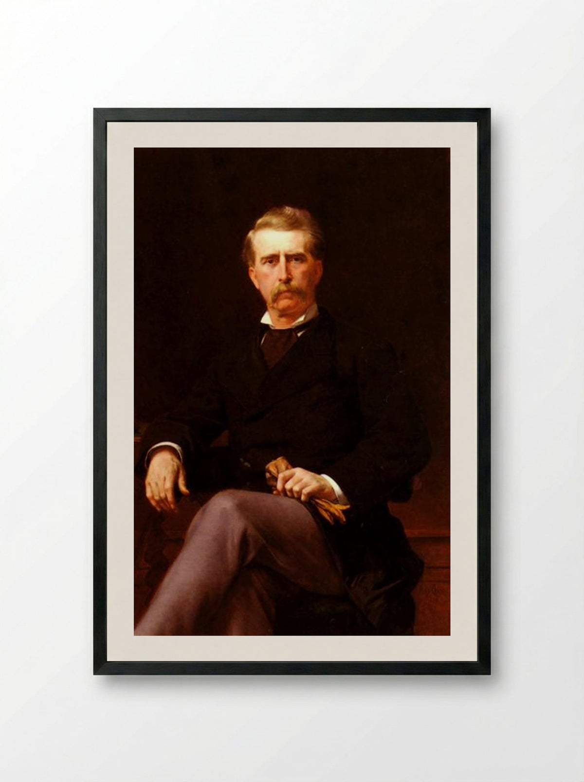 Portrait of John William Mackay - Alexandre Cabanel - Framed Print Black