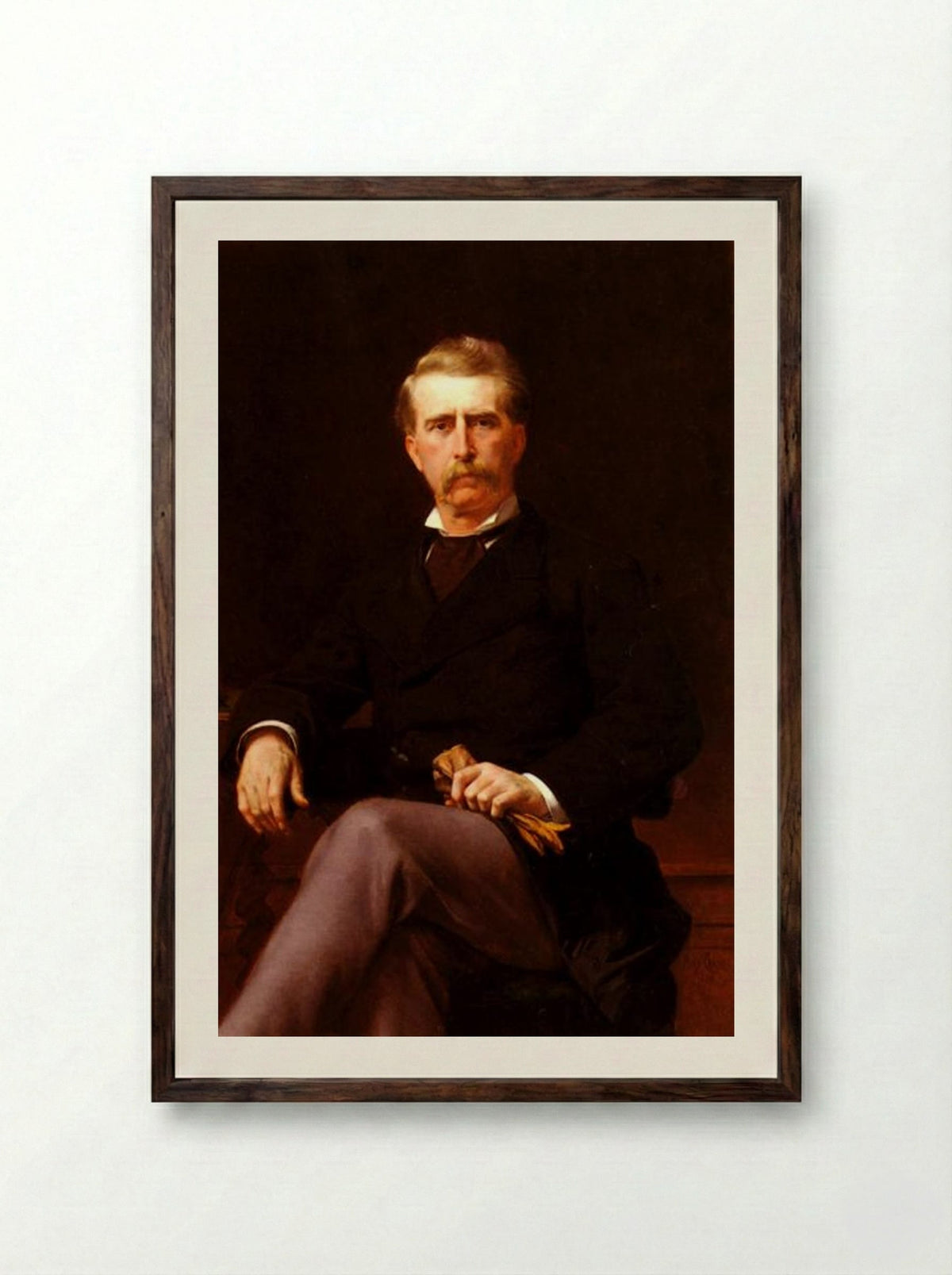 Portrait of John William Mackay - Alexandre Cabanel - Framed Print Dark Wood