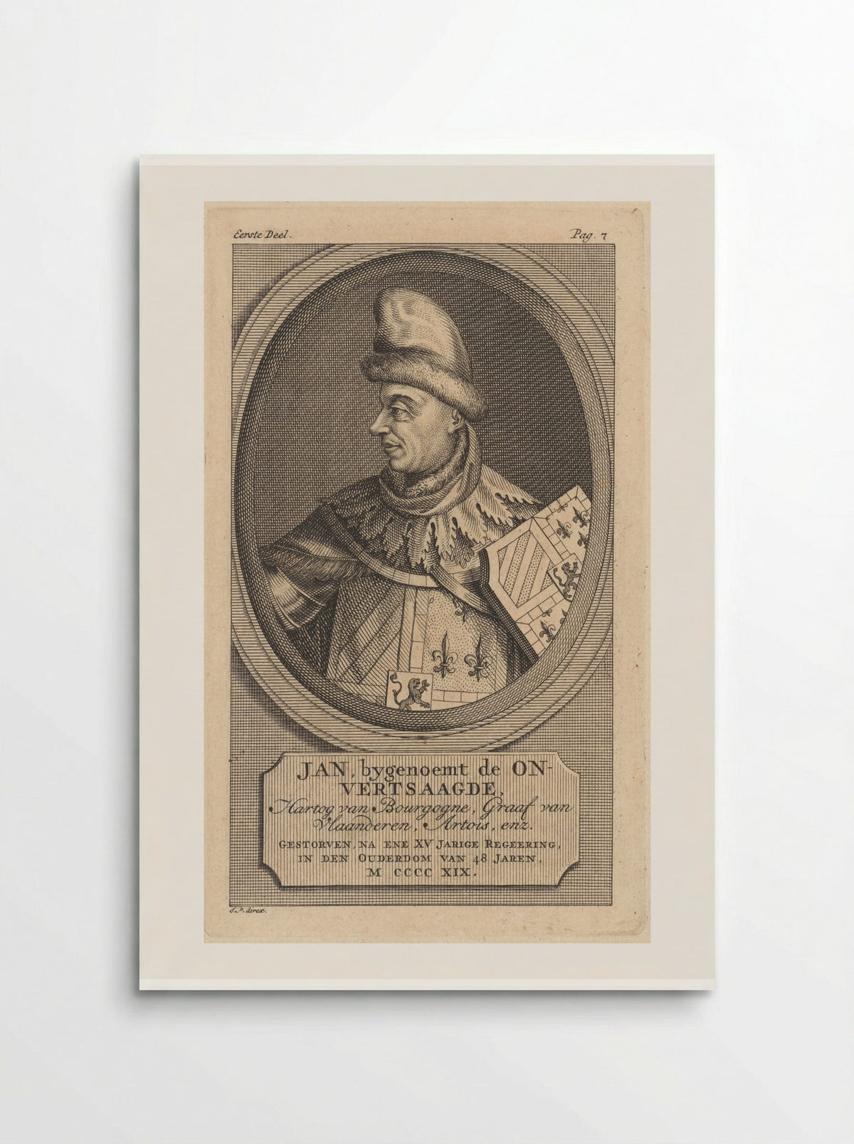 Portrait of John the Fearless, Duke of Burgundy - Jan Punt - Poster