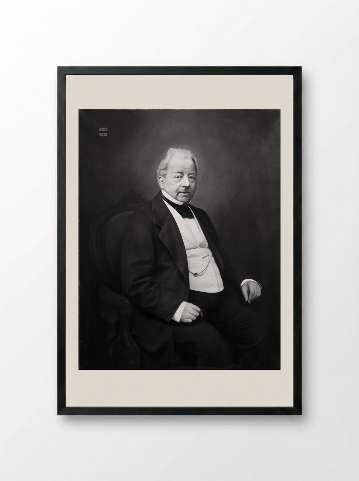 Portrait of Jonkheer Jacobus Salomon Hendrik van de Poll - Jan Hendrik Maschaupt - Framed Print Black