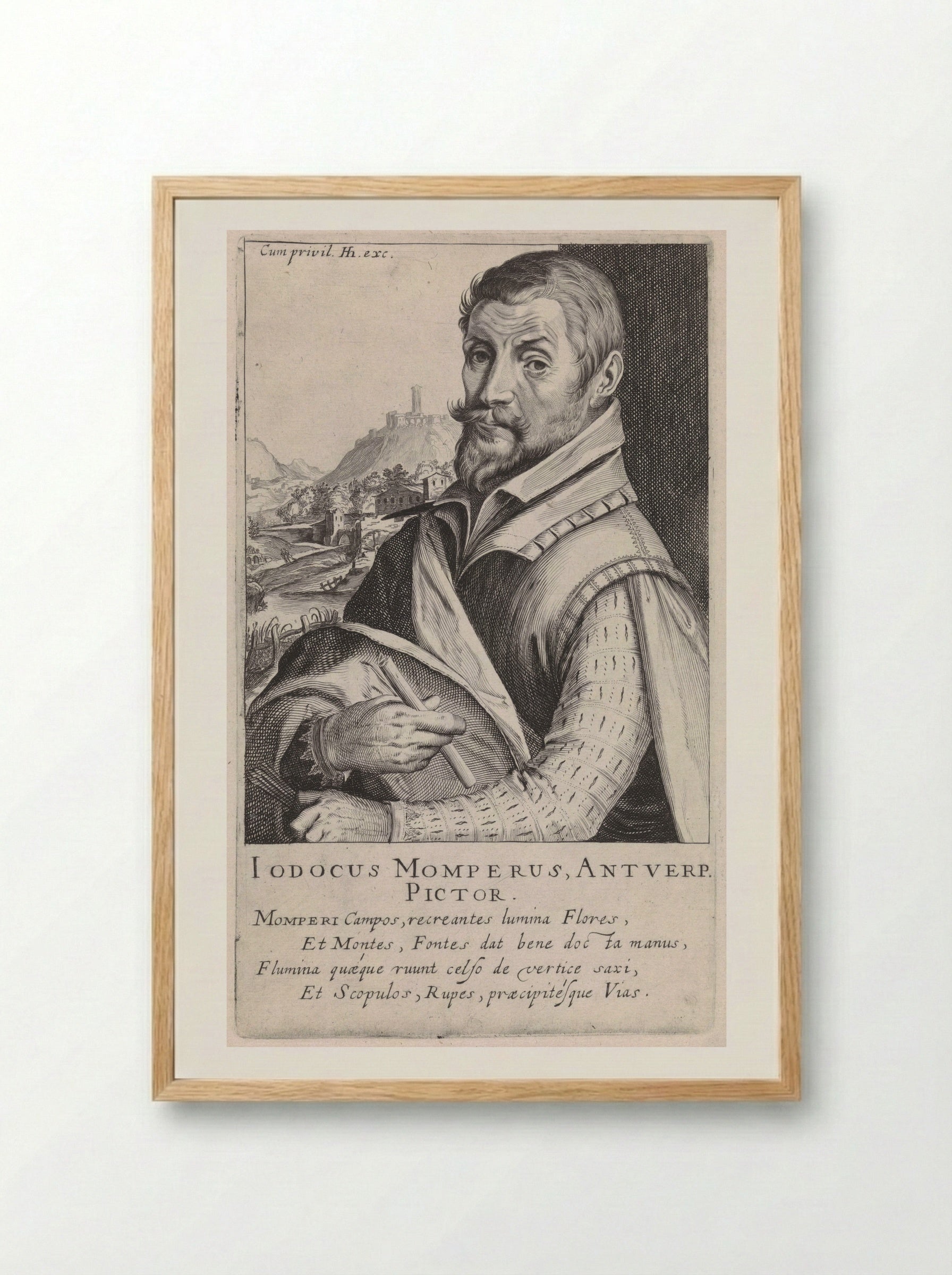 Portrait of Joos de Momper - Simon Frisius - Framed Print Wood