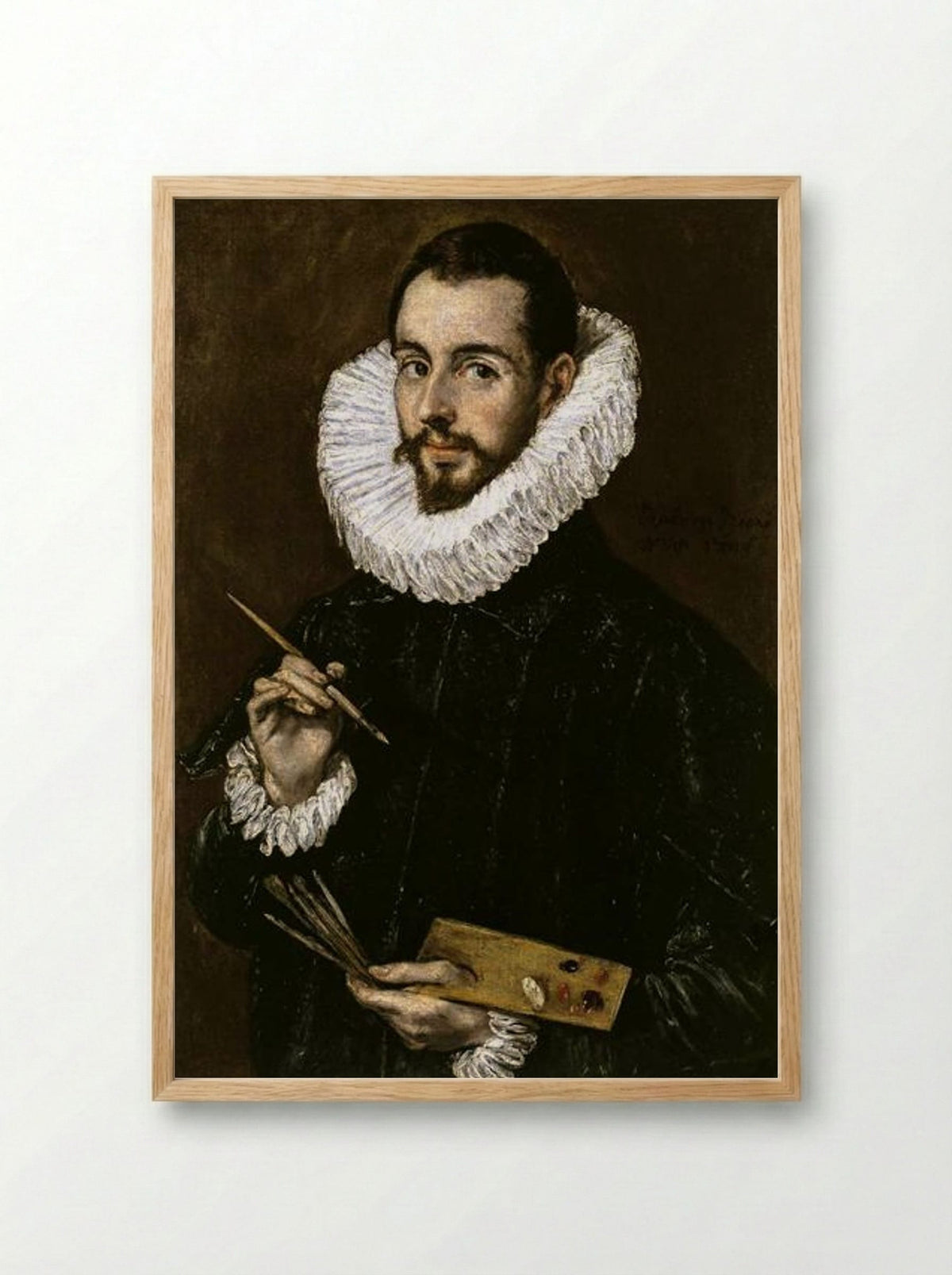 Portrait of Jorge Manuel Theotokopoulos - El Greco - Framed Print Wood