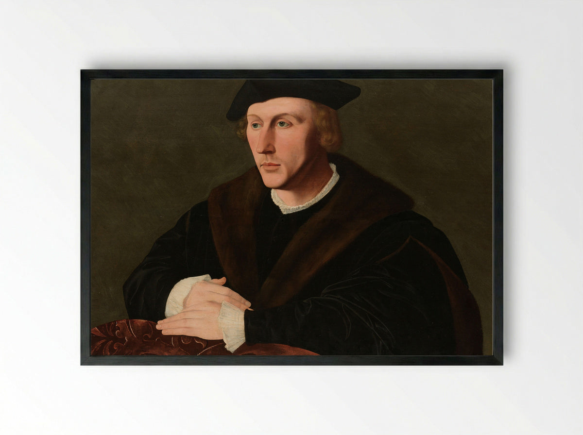 Portrait of Joris van Egmond - Jan van Scorel - Framed Print Black