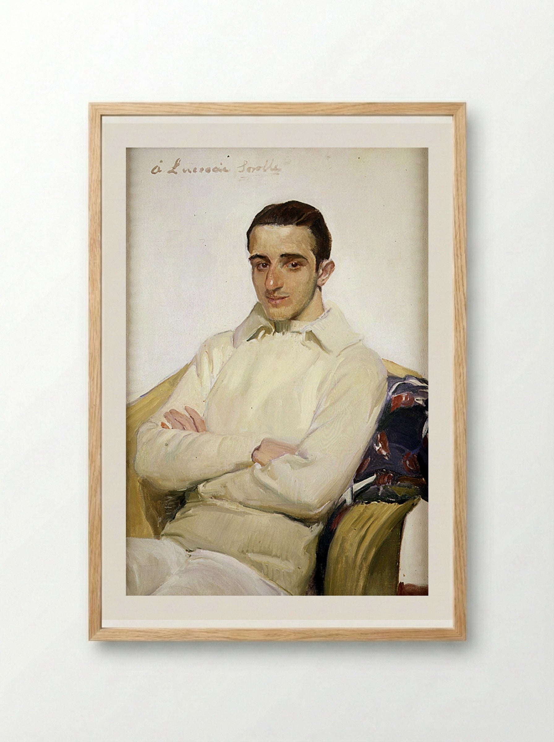 Portrait of José Luis López de Arana Benlliure - Joaquín Sorolla - Framed Print Wood