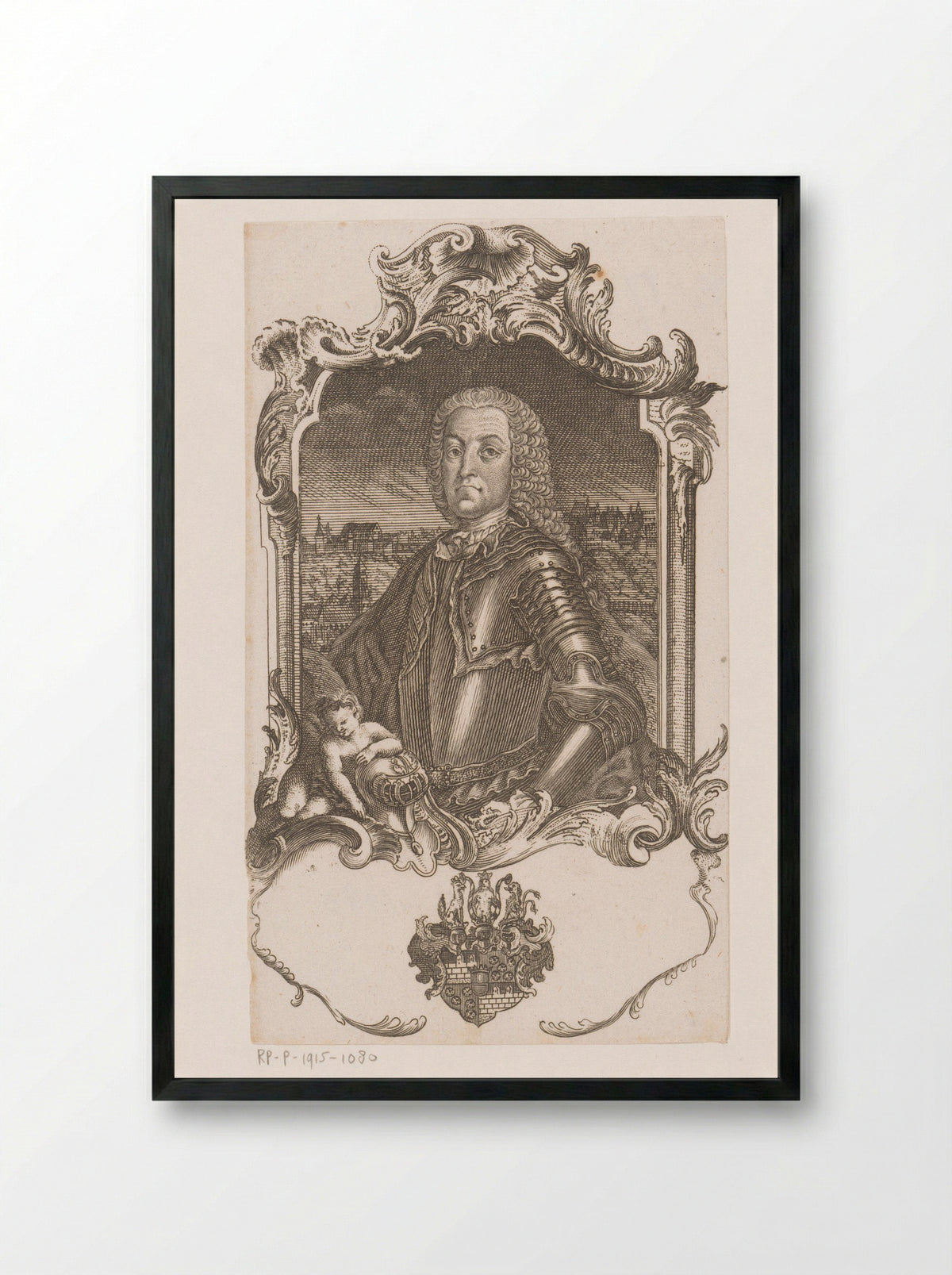 Portrait of Joseph Adam von Taufkirch auf Guttenberg - Joseph Anton Zimmermann - Framed Print Black