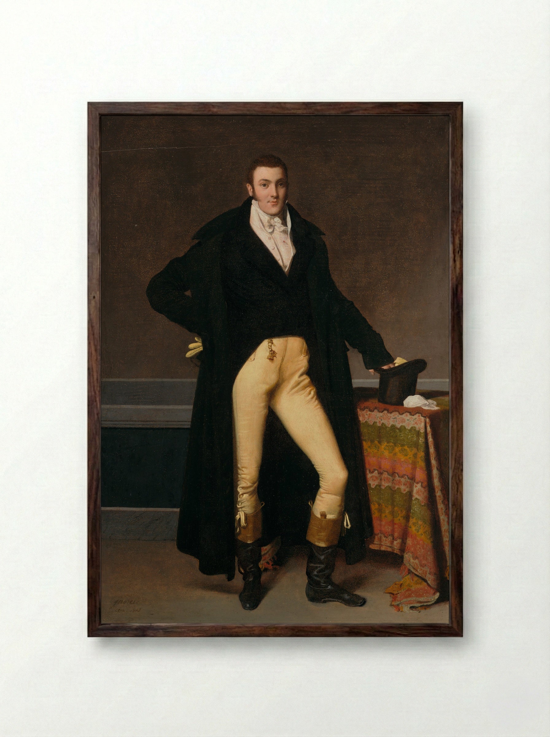 Portrait of Joseph-Antoine de Nogent - Jean-Auguste-Dominique Ingres - Framed Print Dark Wood