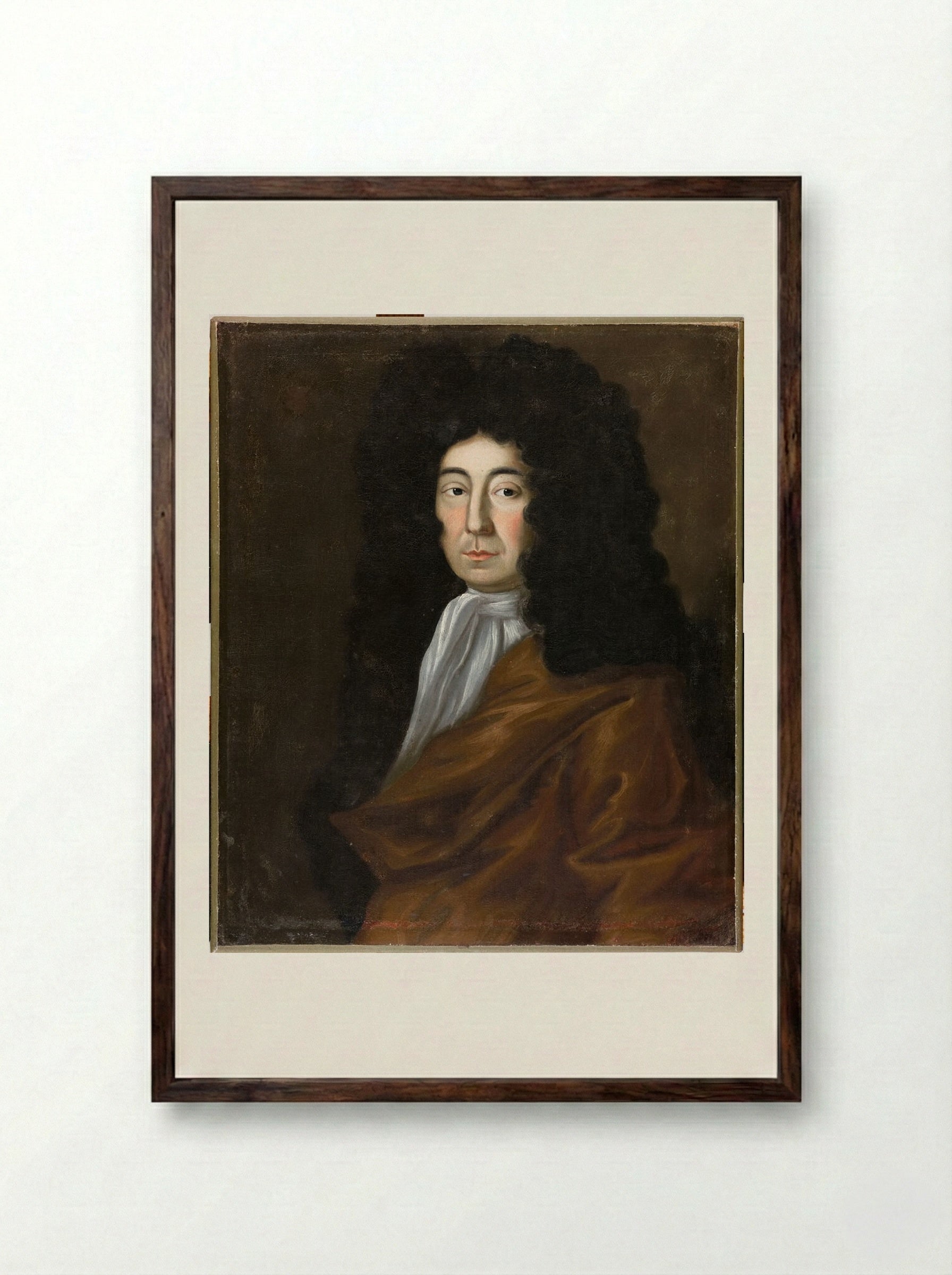 Portrait of Joseph Dudley - Fine Art Print - Framed Print Dark Wood