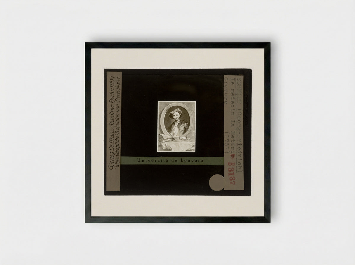 Portrait of Julien Offray de La Mettrie - Georg Friedrich Schmidt - Framed Print Black