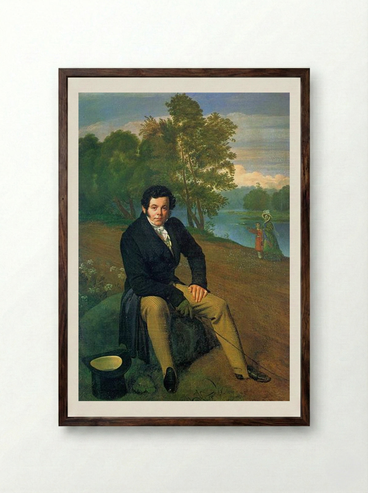 Portrait of K. I. Albrekht - Orest Kiprensky - Framed Print Dark Wood