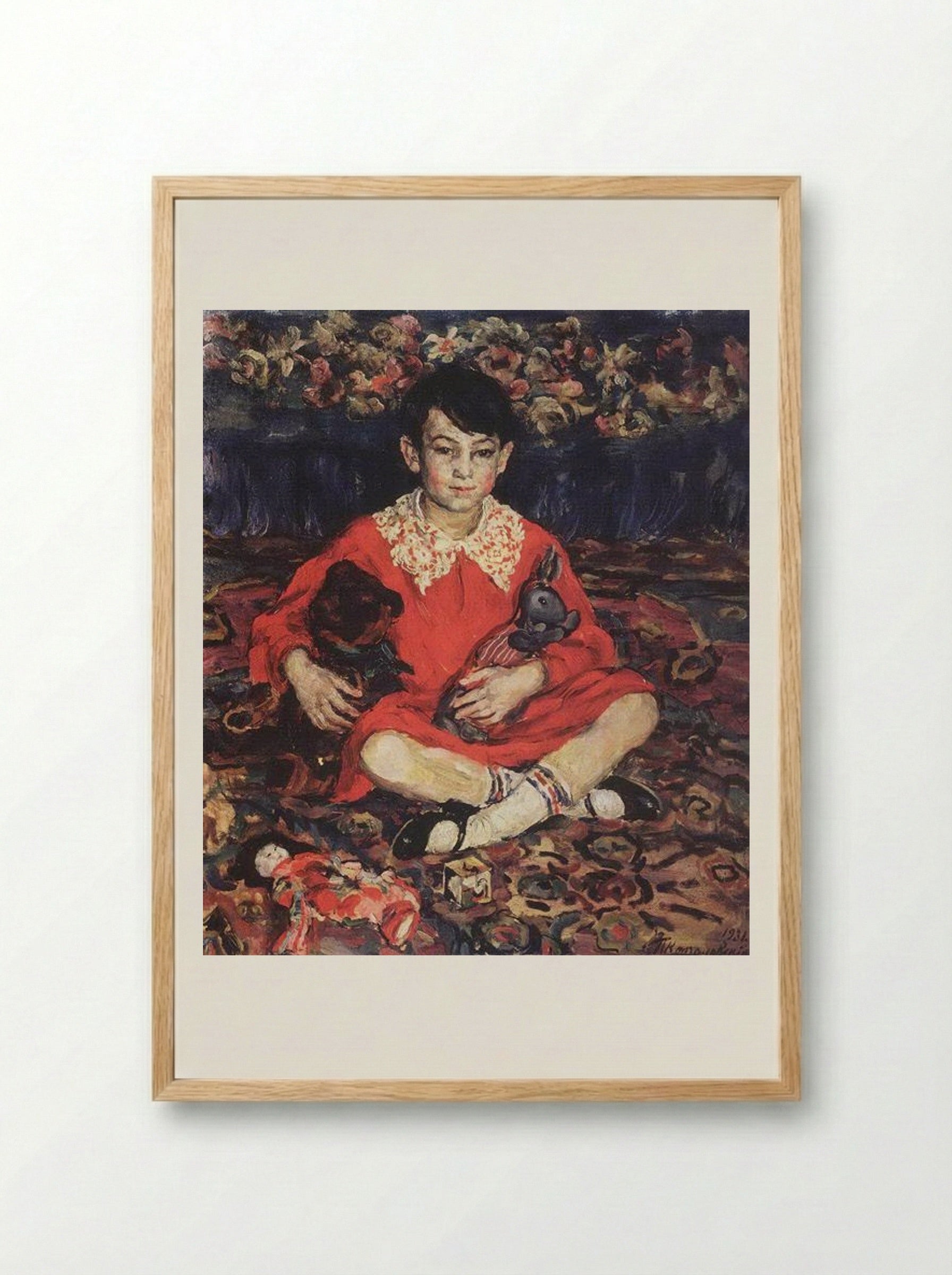 Portrait of Kamushka Benediktova - Pyotr Konchalovsky - Framed Print Wood