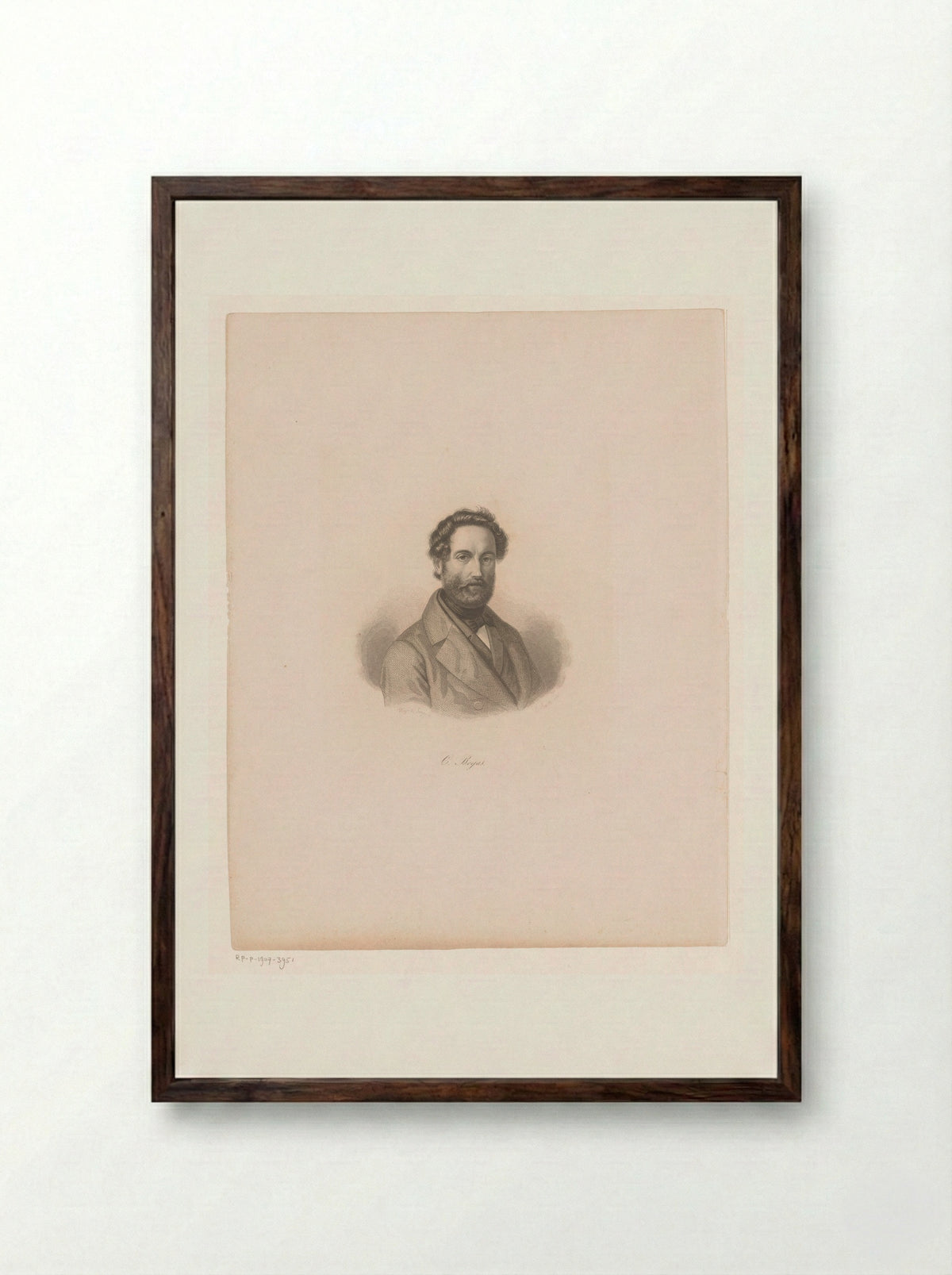 Portrait of Karl Begas - Karl Begas - Framed Print Dark Wood
