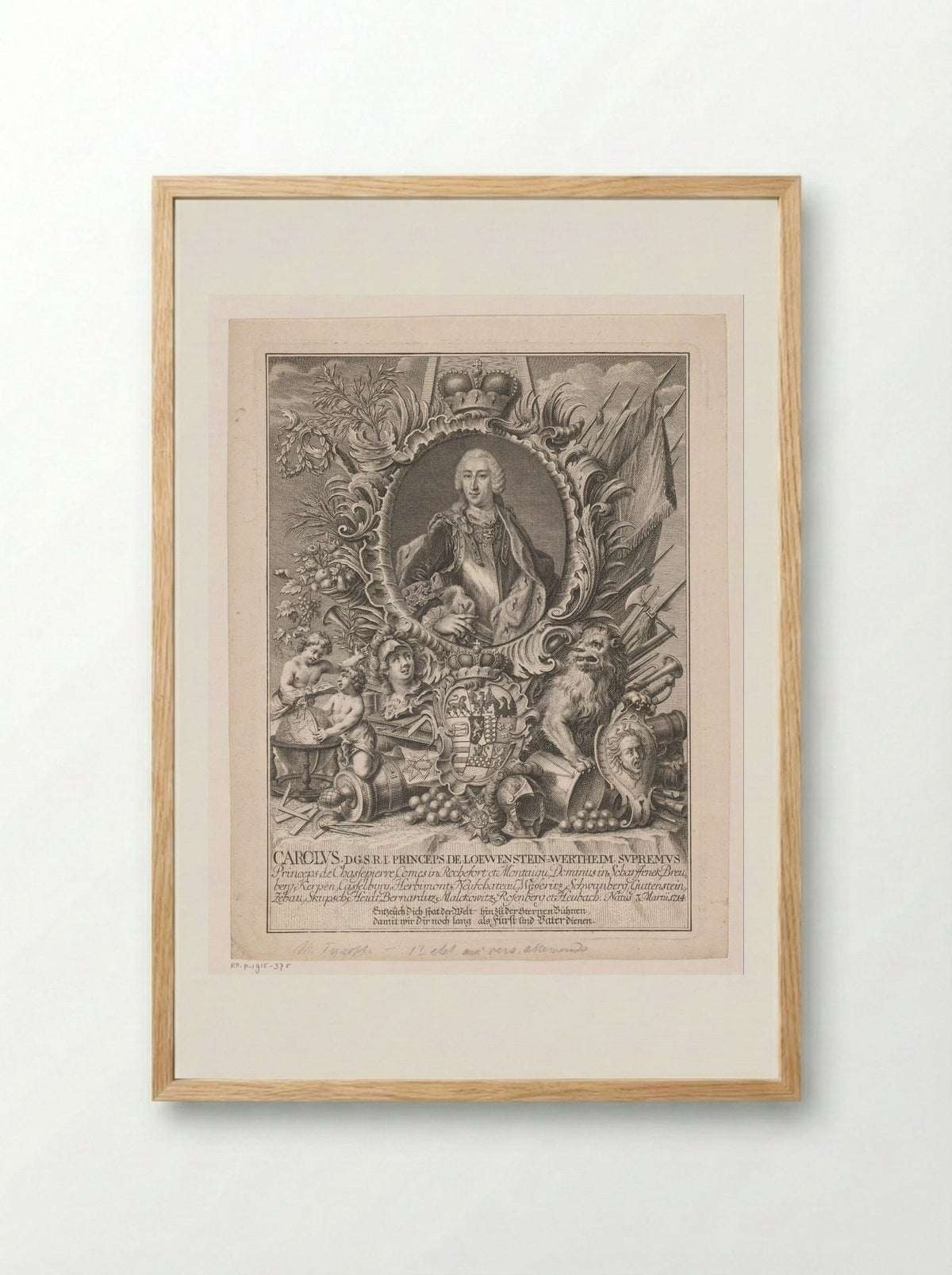 Portrait of Karl Thomas, Prince of Löwenstein-Wertheim-Rochefort - Martin Tyroff - Framed Print Wood