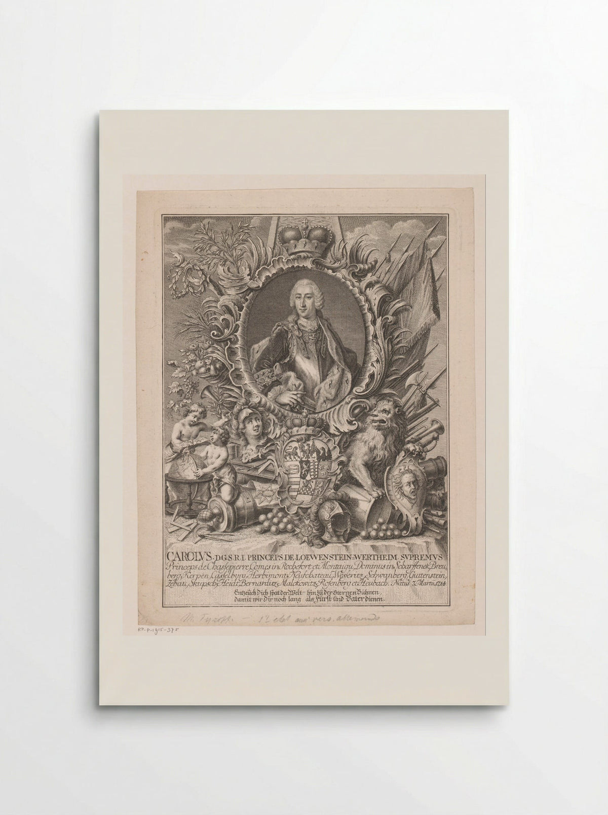 Portrait of Karl Thomas, Prince of Löwenstein-Wertheim-Rochefort - Martin Tyroff - Poster