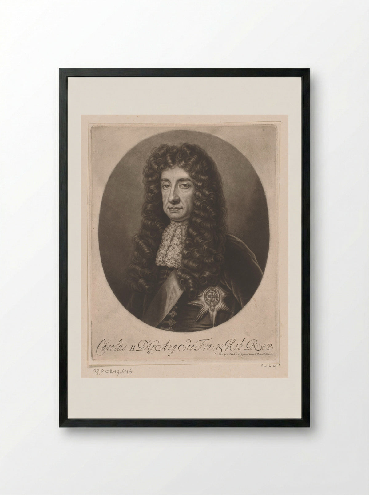 Portrait of King Charles II - Isaac Beckett - Framed Print Black