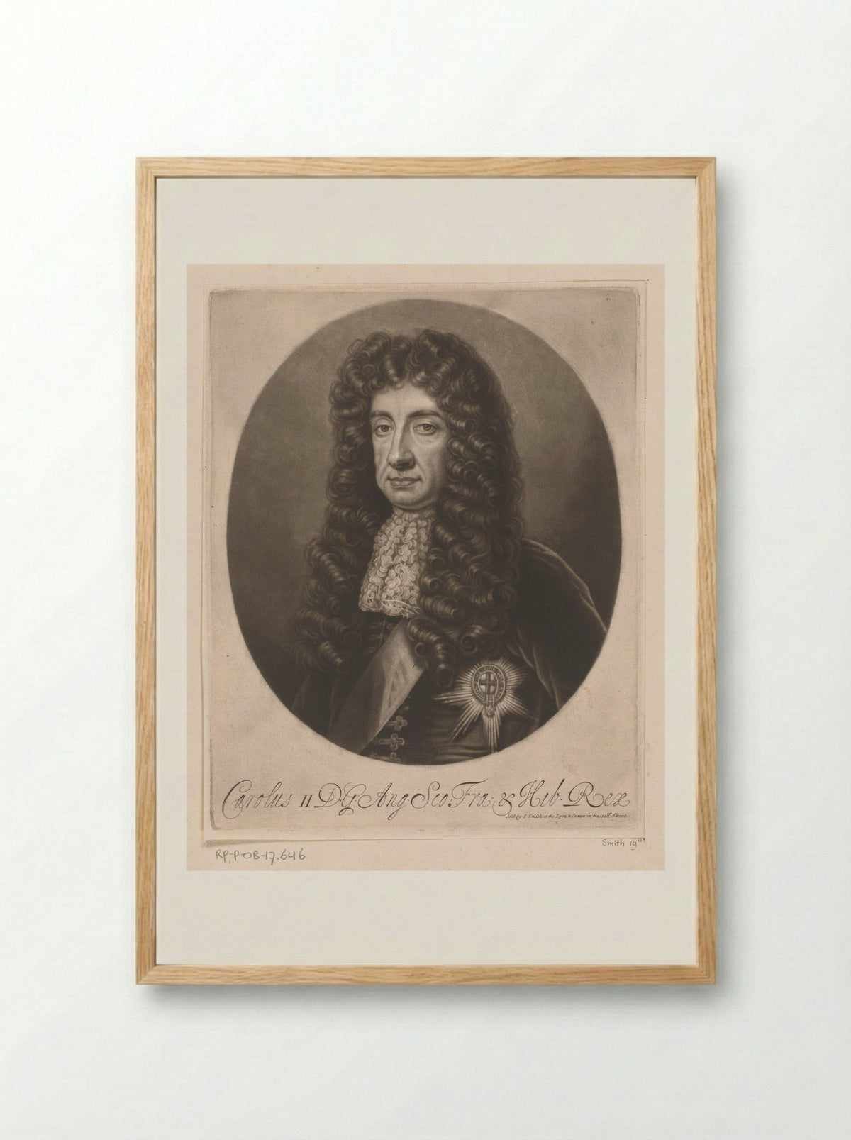 Portrait of King Charles II - Isaac Beckett - Framed Print Wood