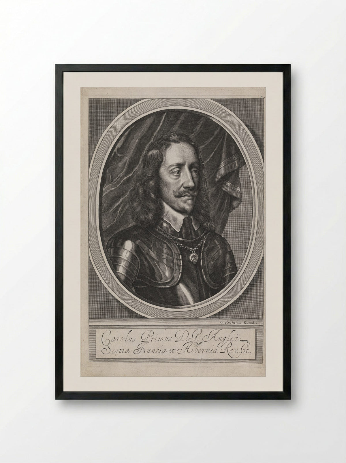 Portrait of King Charles I - William Faithorne (I) - Framed Print Black