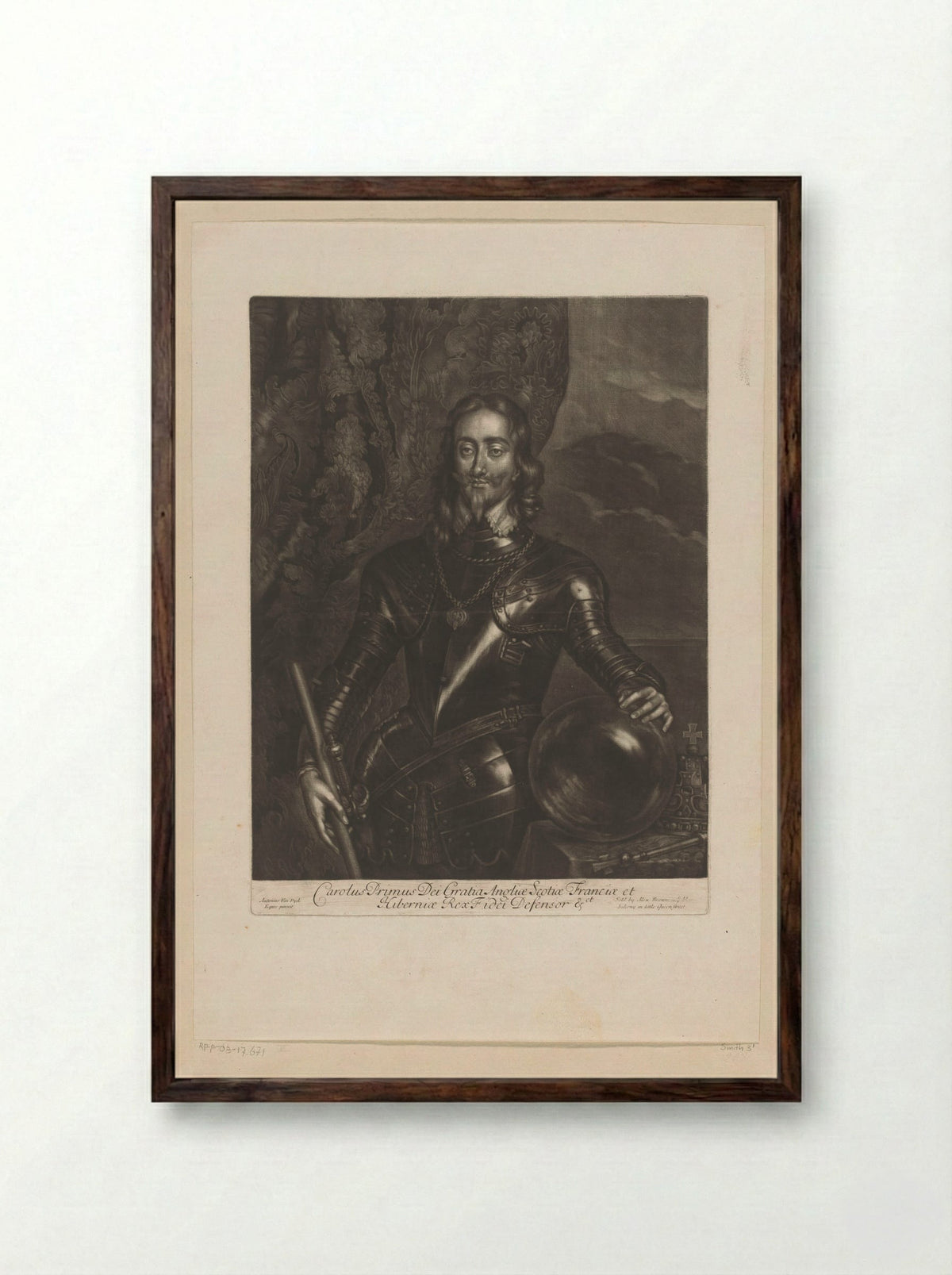 Portrait of King Charles I - Alexander Browne - Framed Print Dark Wood