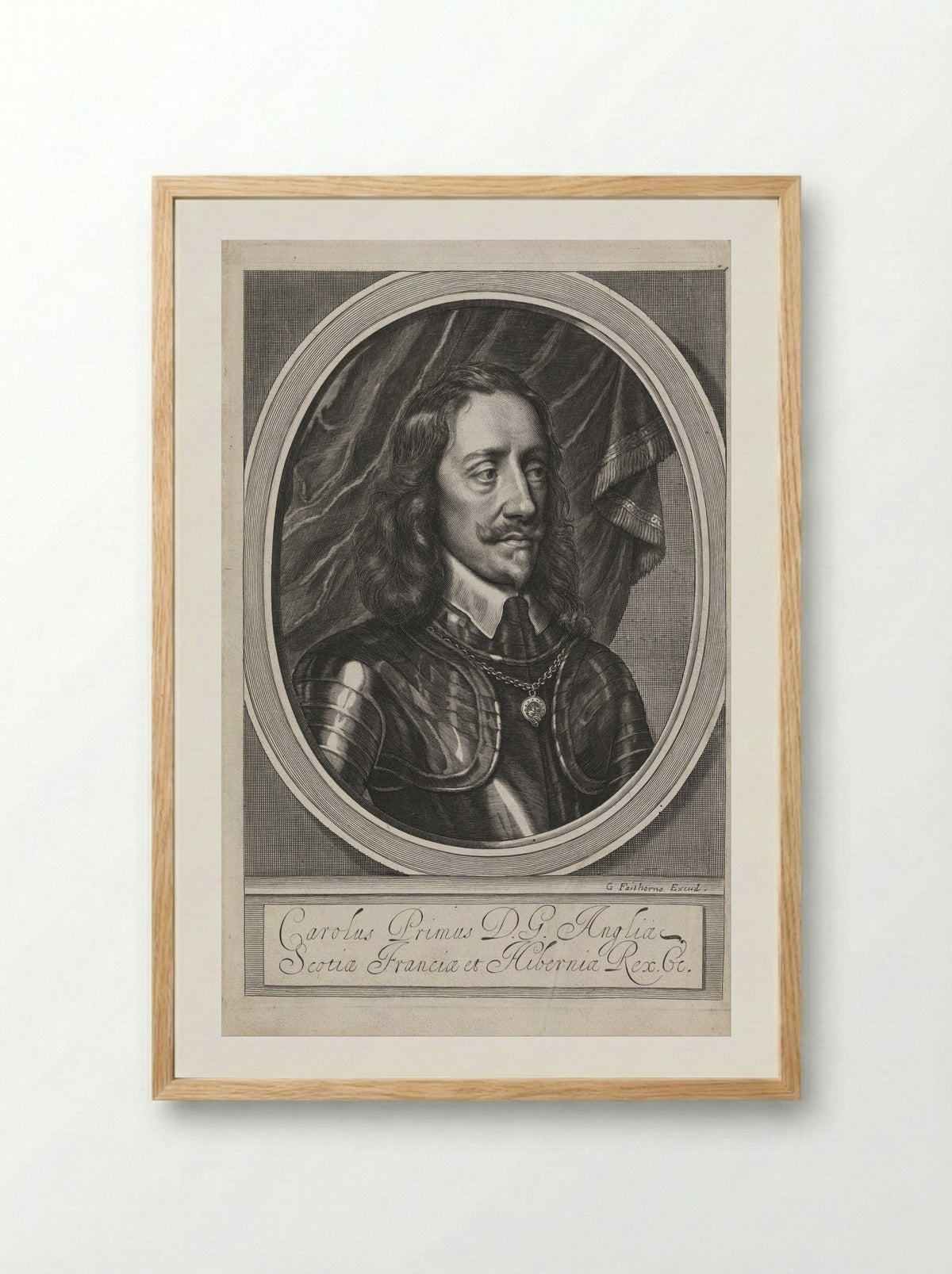 Portrait of King Charles I - William Faithorne (I) - Framed Print Wood