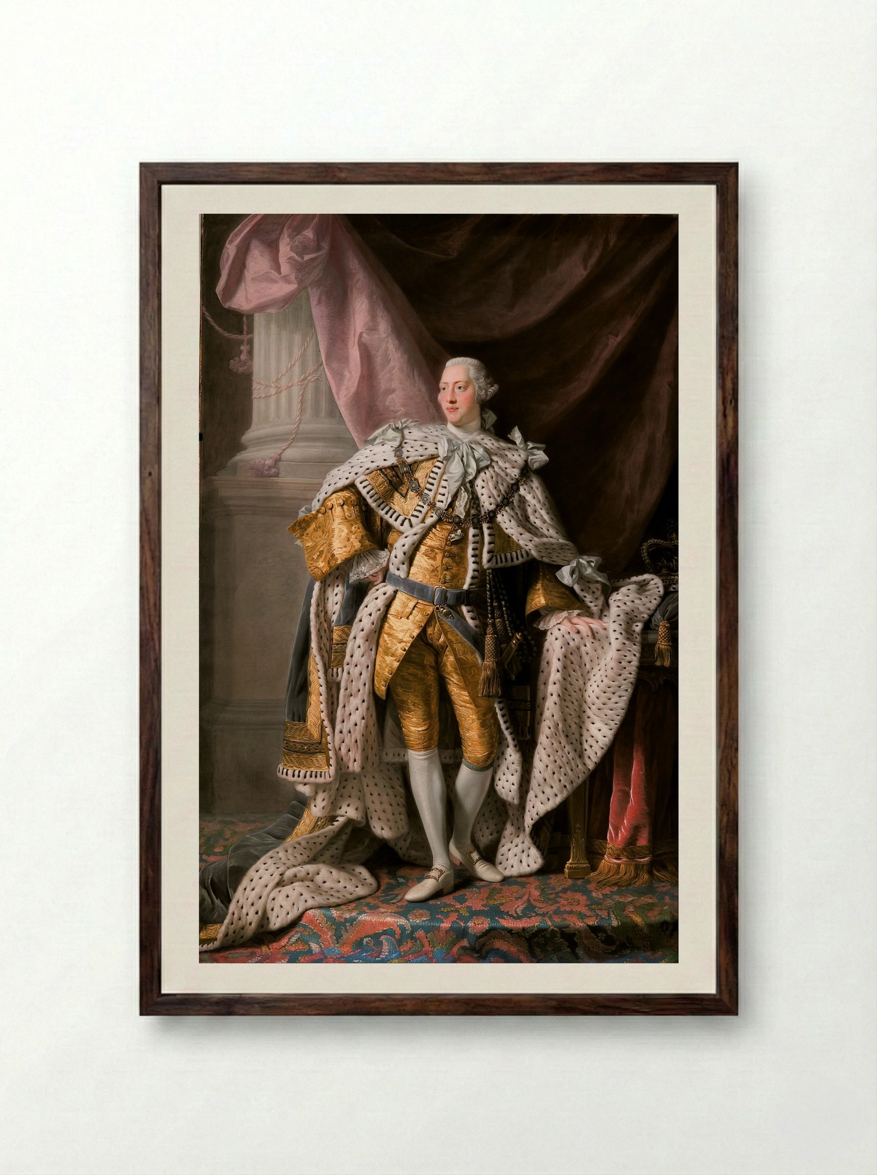Portrait of King George III - Allan Ramsay - Framed Print Dark Wood