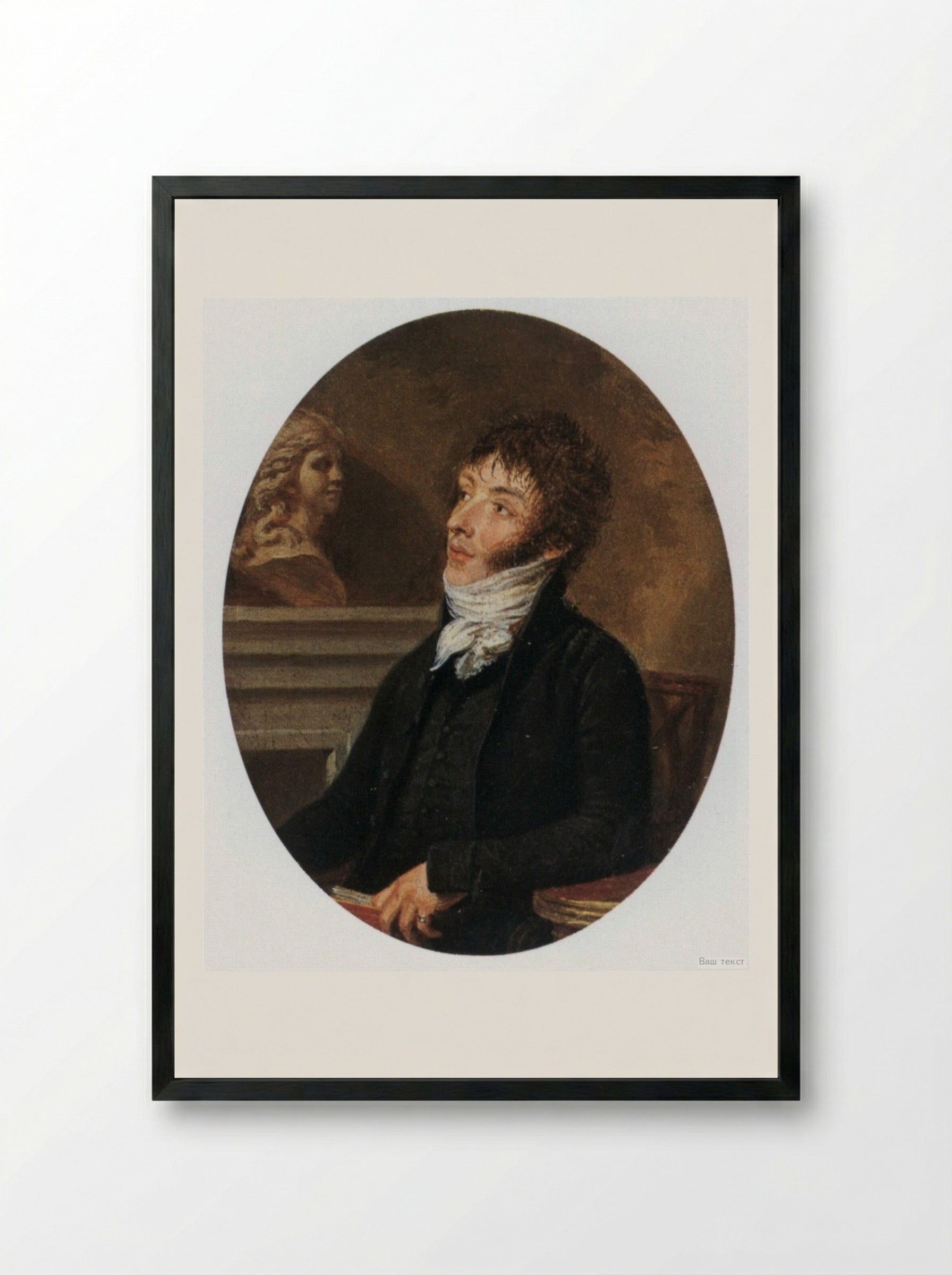 Portrait of Konstantin Batyushkov - Orest Kiprensky - Framed Print Black