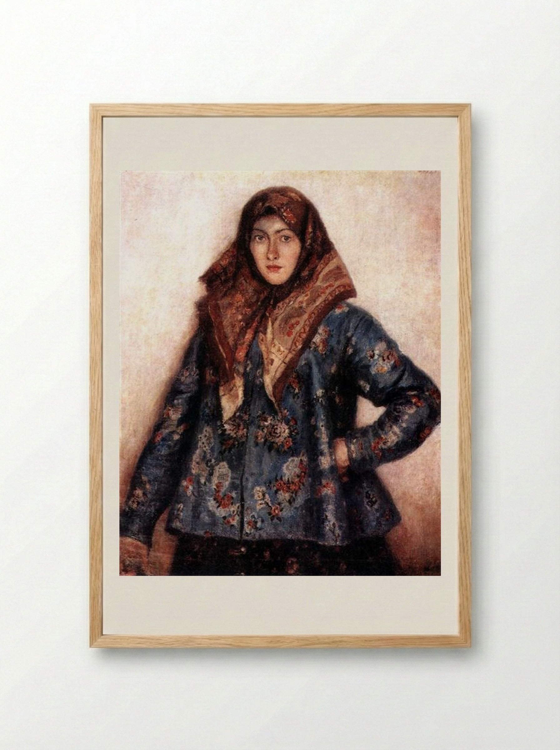 Portrait of L. T. Matorina - Vasily Surikov - Framed Print Wood