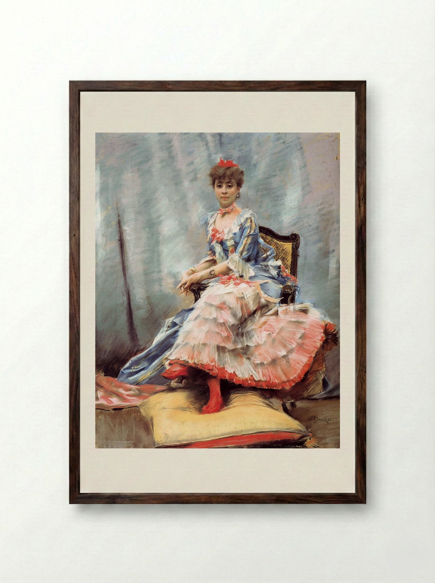 Portrait of Laure Hayman - Julius LeBlanc Stewart - Framed Print Dark Wood