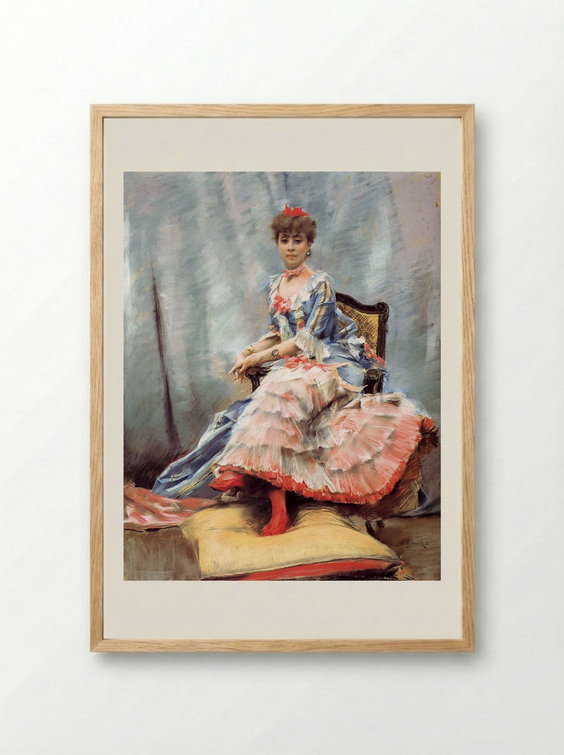 Portrait of Laure Hayman - Julius LeBlanc Stewart - Framed Print Wood