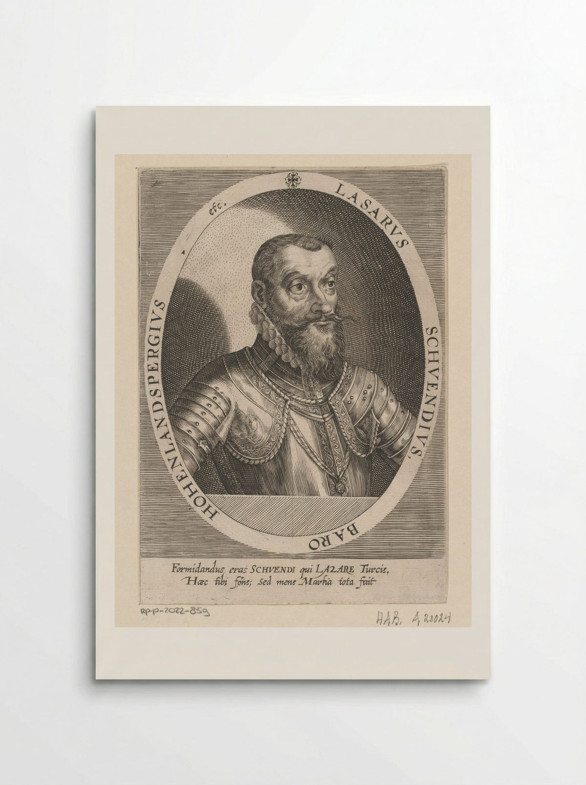 Portrait of Lazarus von Schwendi - Dominicus Custos - Poster