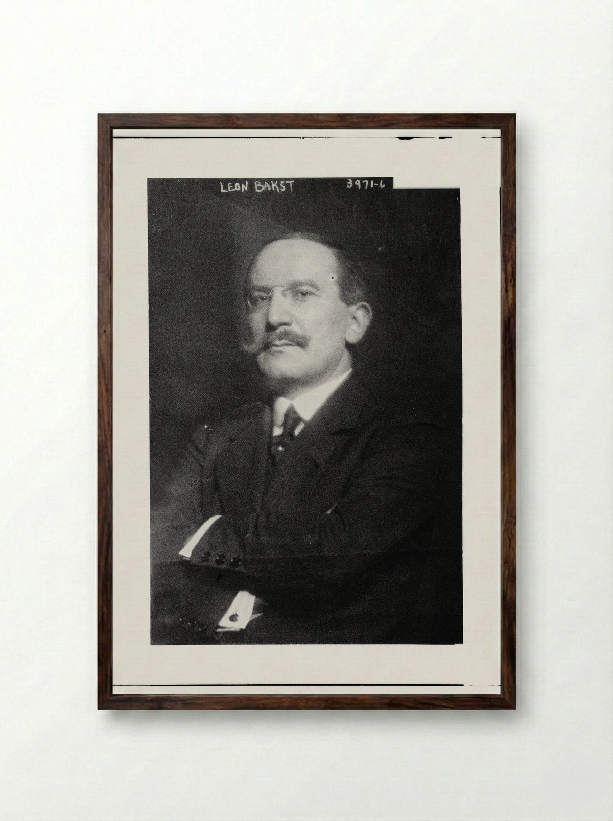 Portrait of Leon Bakst - Leon Bakst - Framed Print Dark Wood