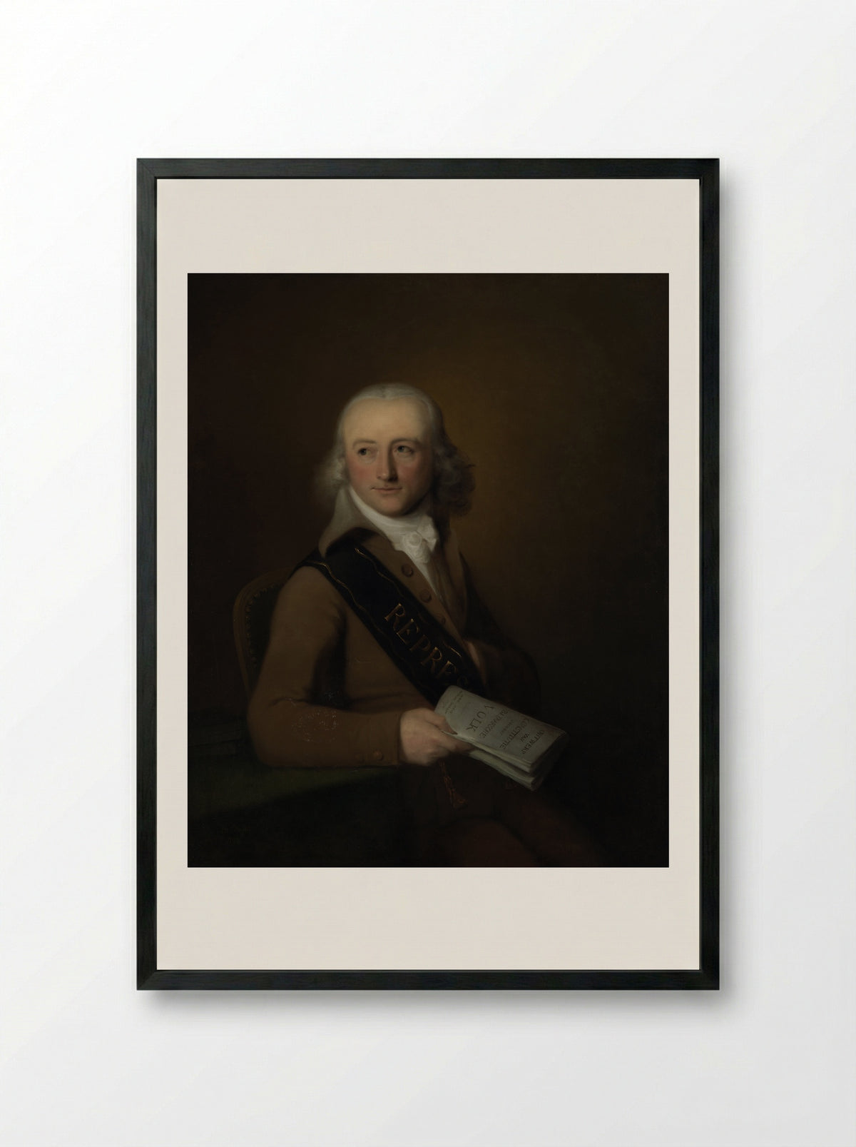 Portrait of Leonardus van der Voort - Johan Bernard Scheffer - Framed Print Black