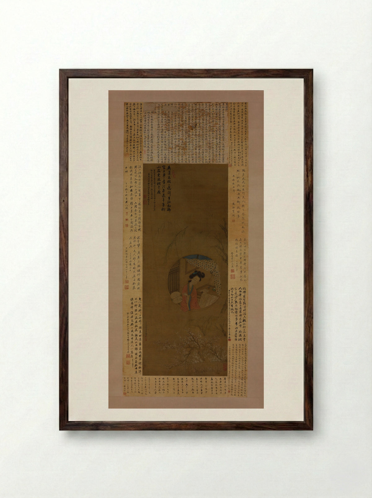 Portrait of Li Xiangjun - Cui He - Framed Print Dark Wood