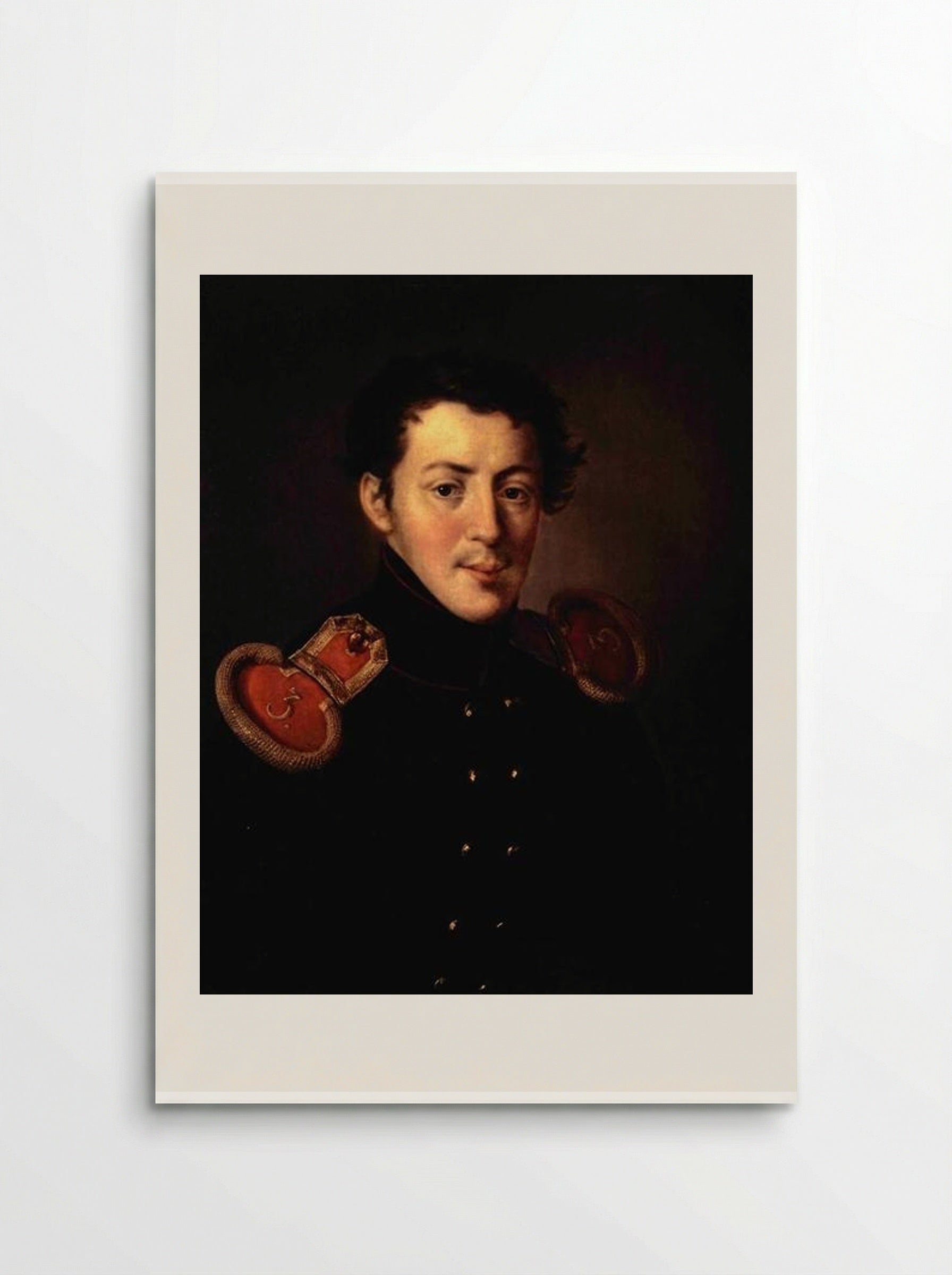 Portrait of Lieutenant Captain Ivan Vasilyevich Alymov - Vasily Tropinin - Poster