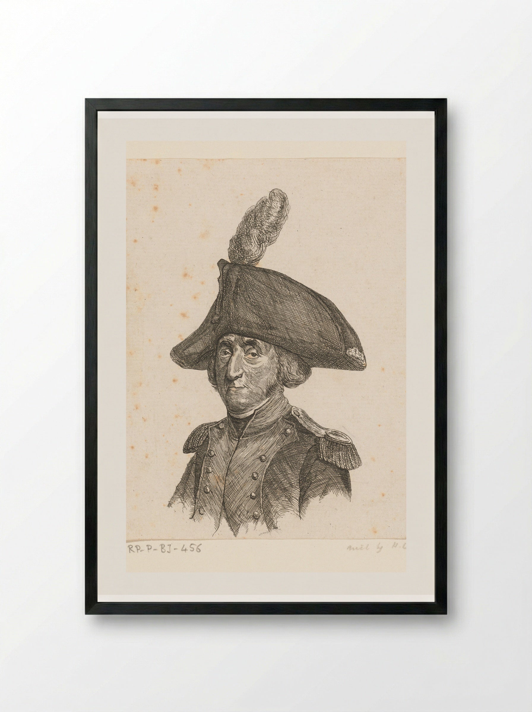 Portrait of Lieutenant-Colonel Benjamin Roelofswaard - Ernst Willem Jan Bagelaar - Framed Print Black