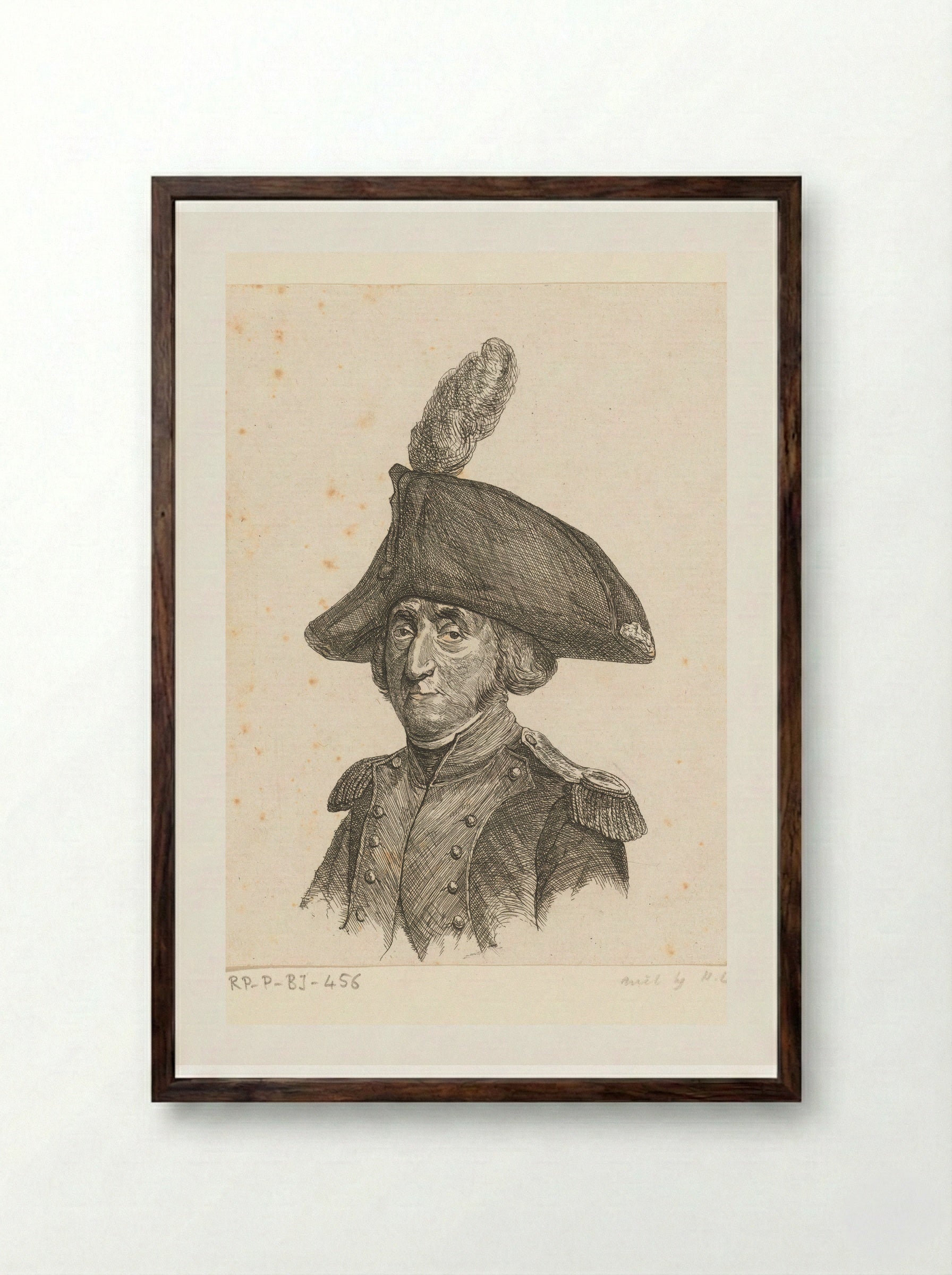 Portrait of Lieutenant-Colonel Benjamin Roelofswaard - Ernst Willem Jan Bagelaar - Framed Print Dark Wood
